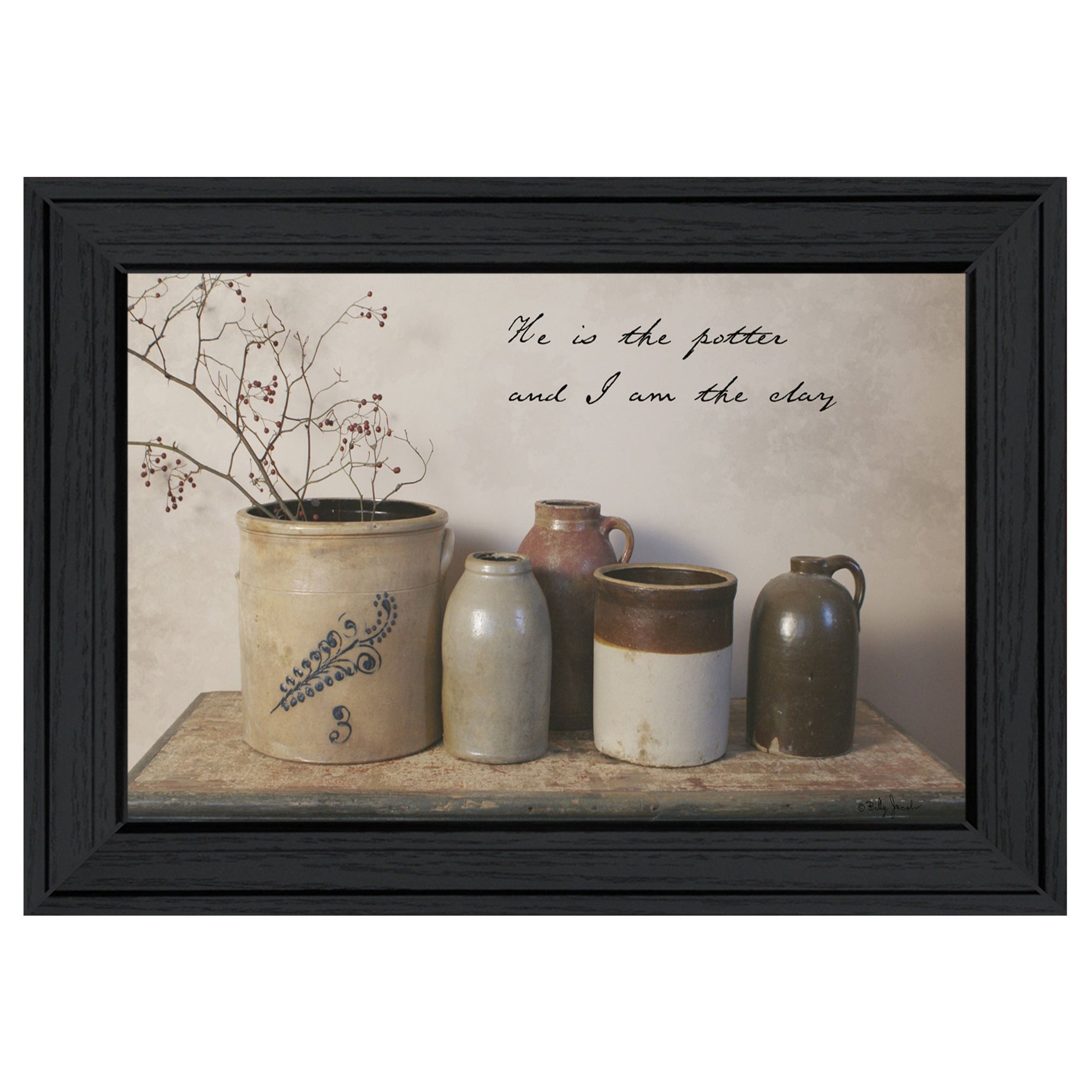 "He is the Potter" By Billy Jacobs, Ready to Hang Framed Print, Black Frame--1