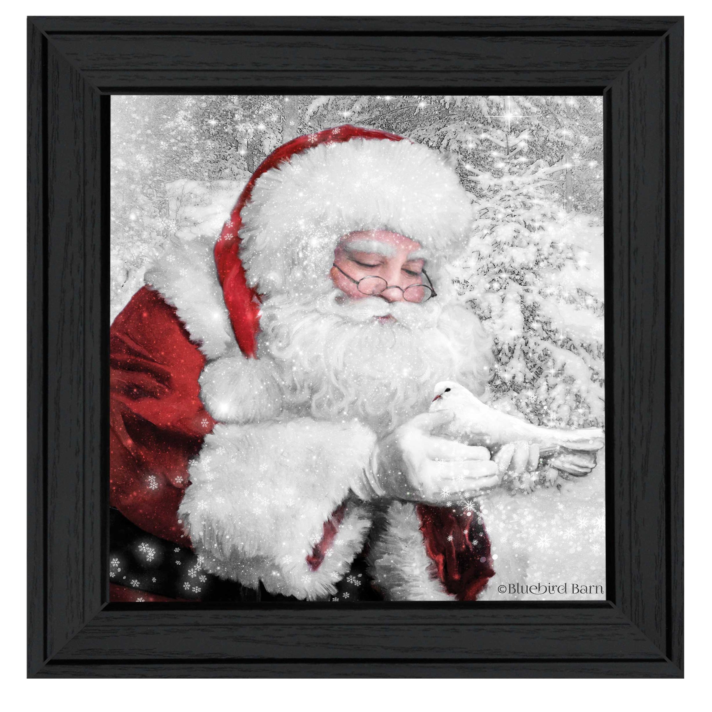 "Santa's Little Friends" by Bluebird Barn, Ready to Hang Framed Print, Black Frame--1