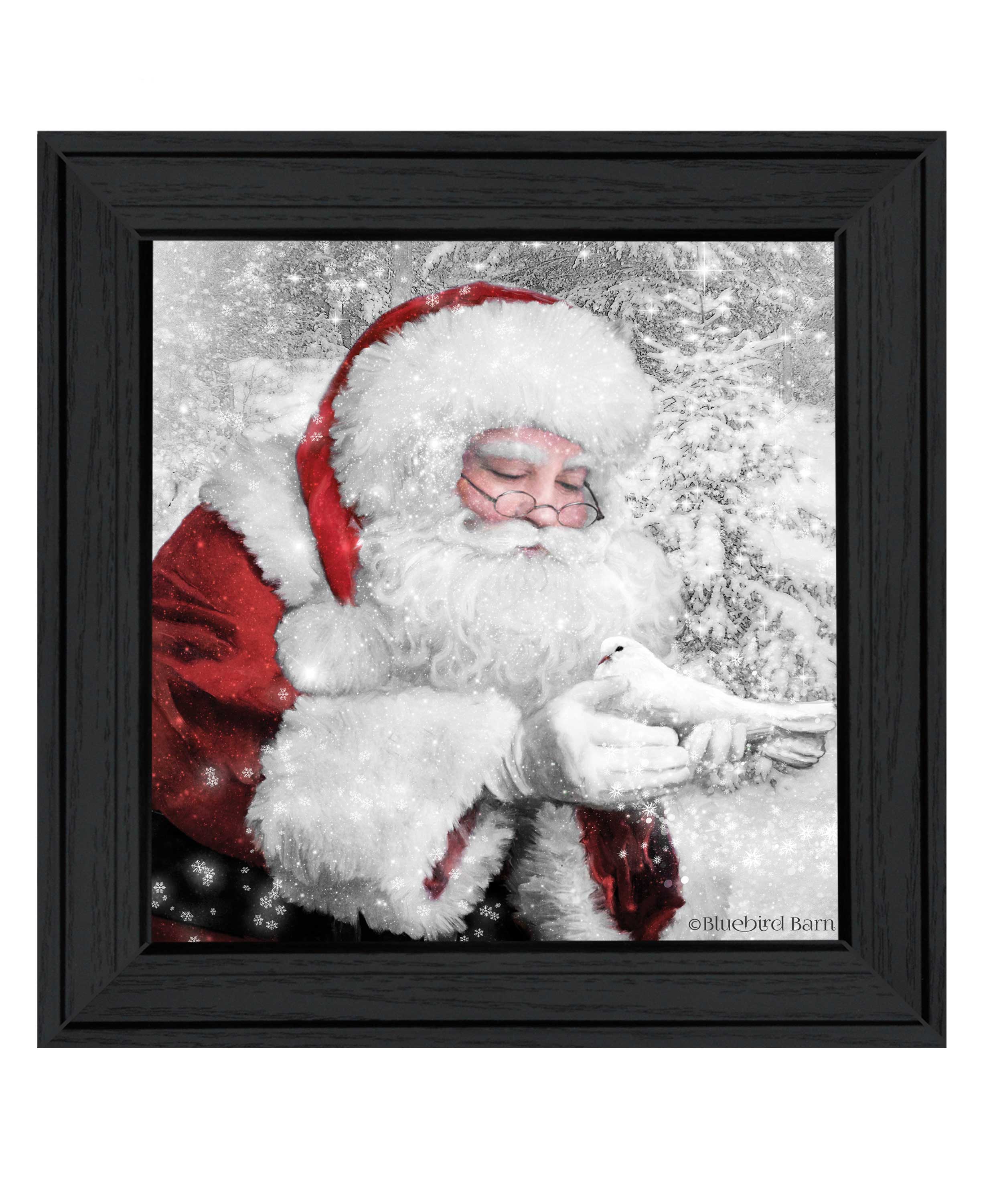 "Santa's Little Friends" by Bluebird Barn, Ready to Hang Framed Print, Black Frame--1