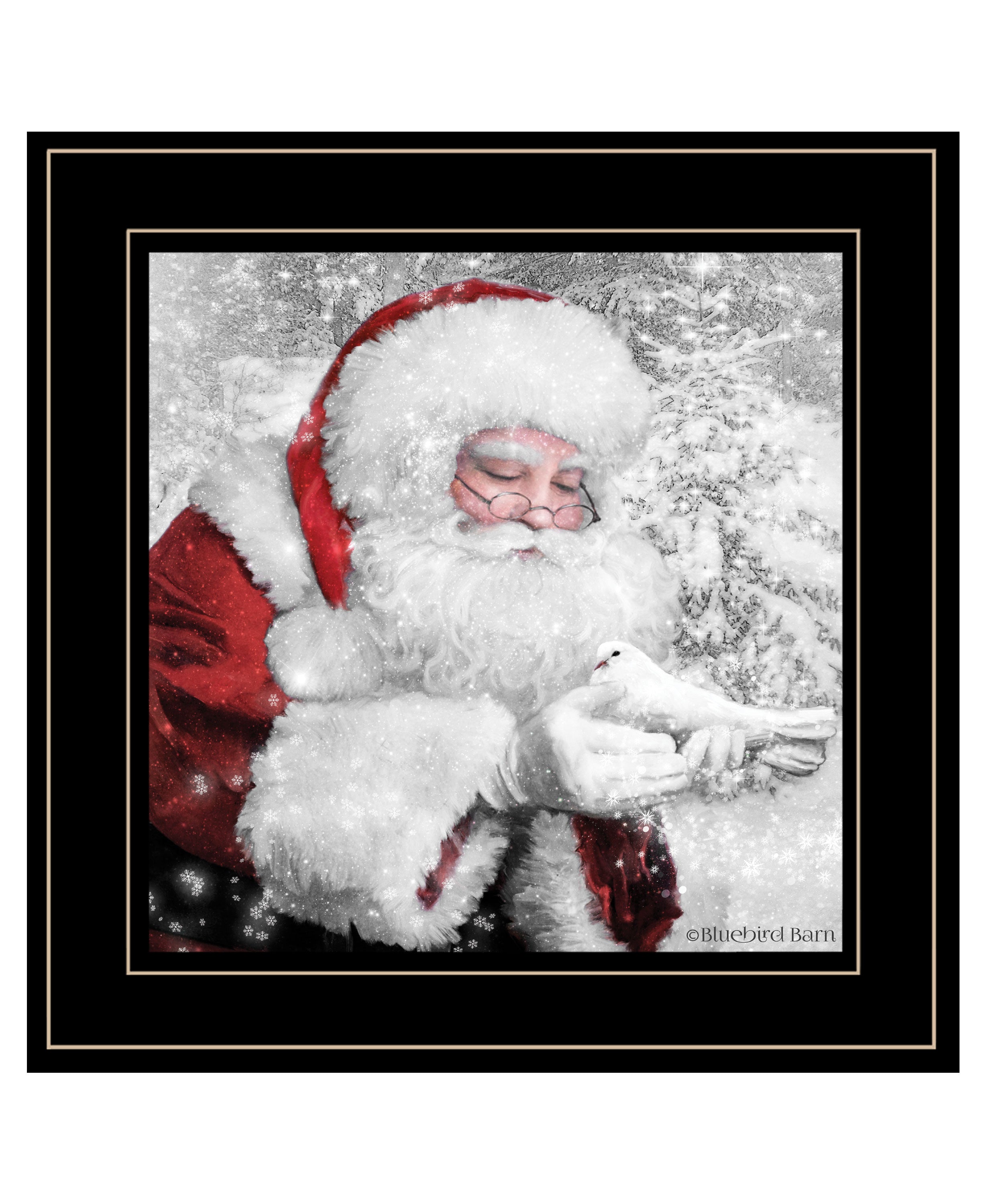 "Santa's Little Friends" by Bluebird Barn, Ready to Hang Framed Print, Black Frame--1