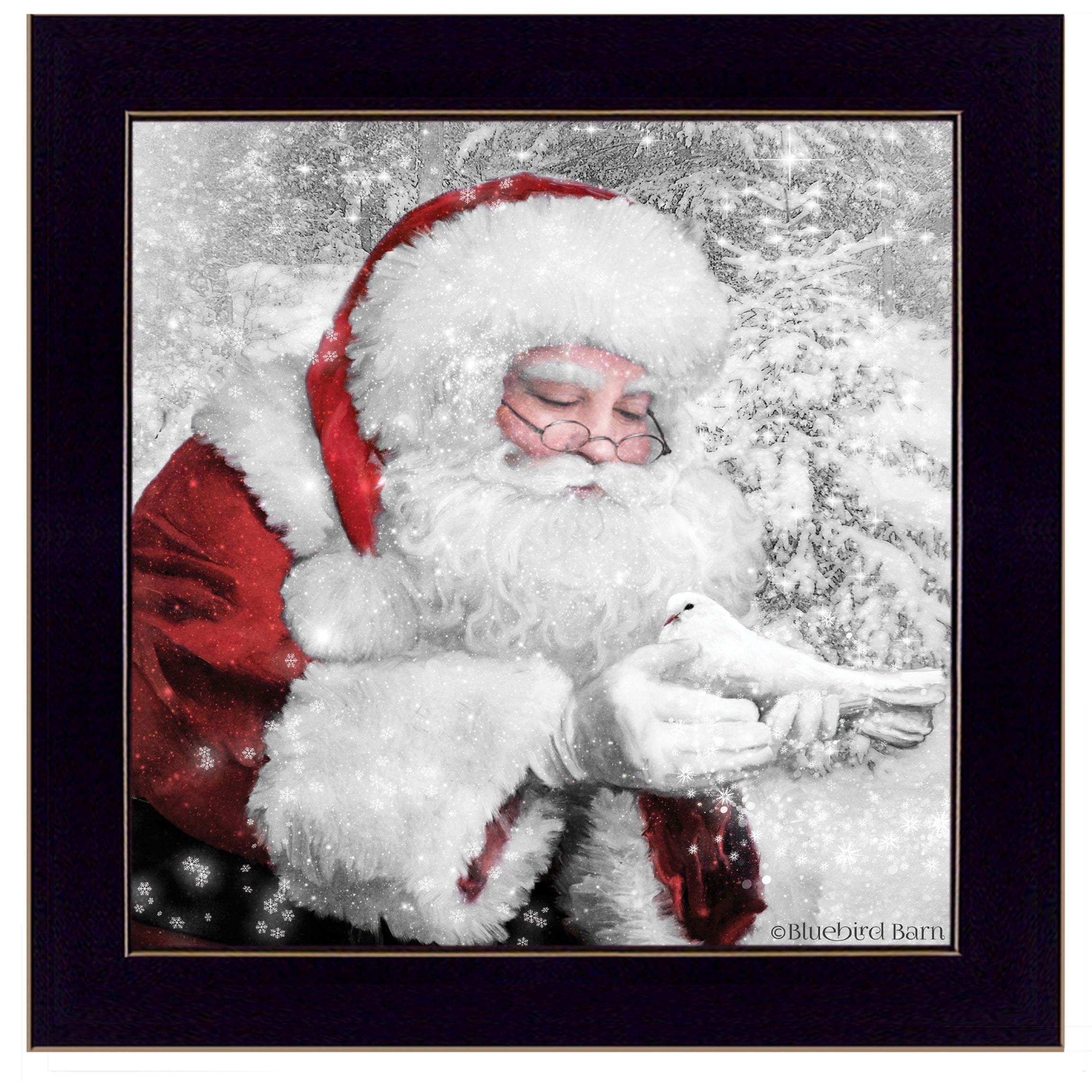 "Santa's Little Friends" by Bluebird Barn, Ready to Hang Framed Print, Black Frame--1