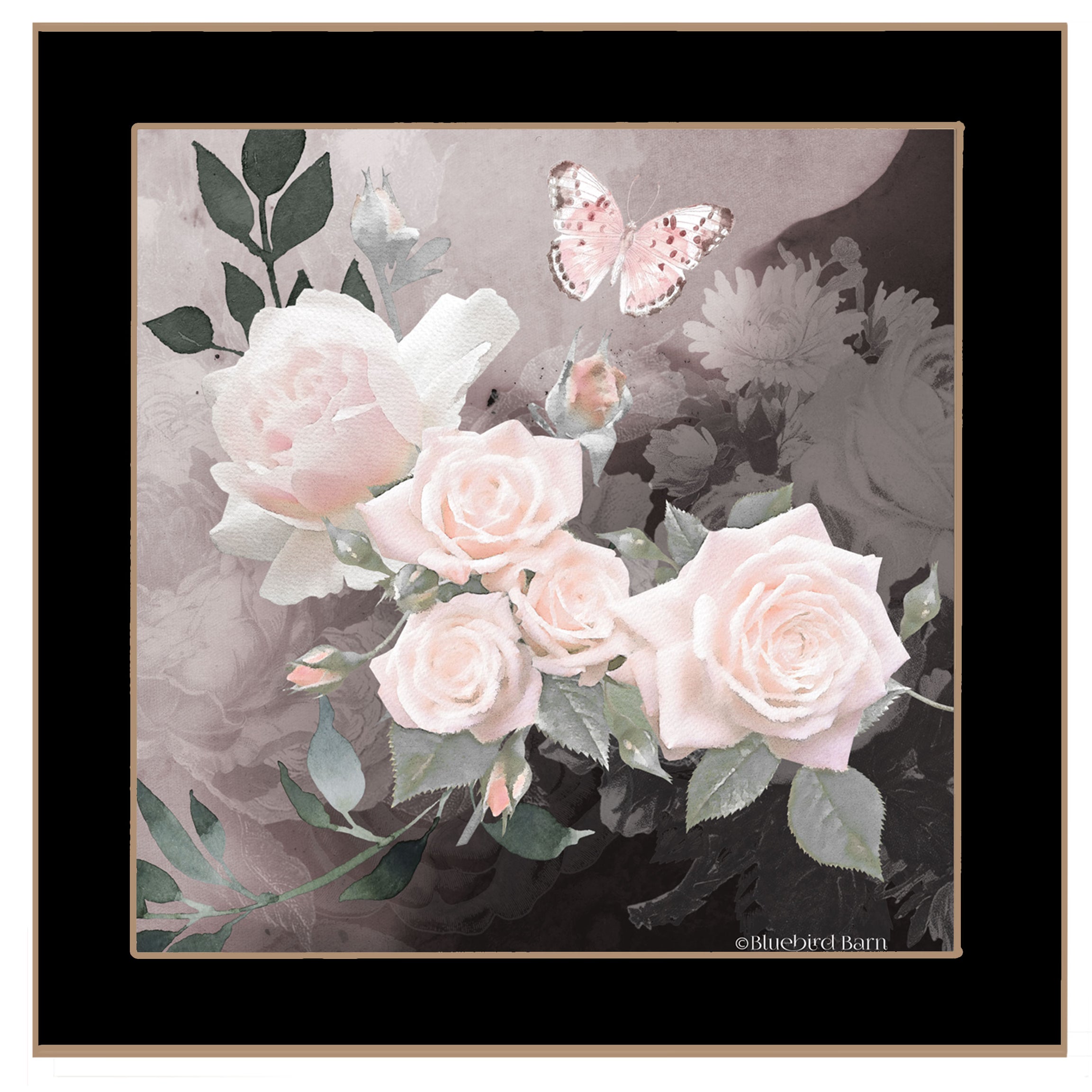 "Noir Roses 1" by Bluebird Barn, Ready to Hang Framed Print, Black Frame--1