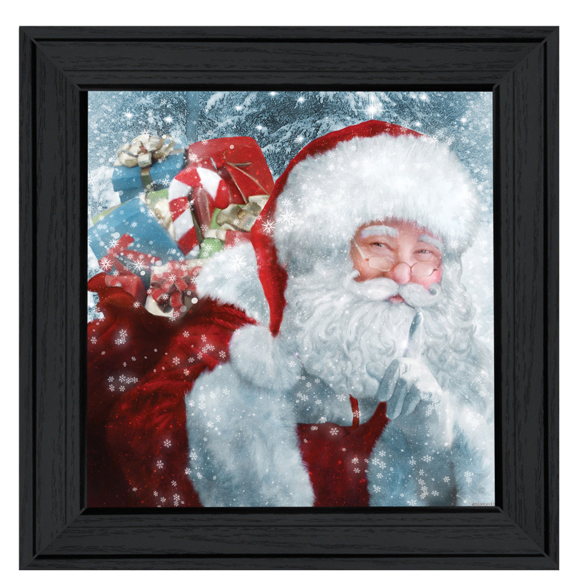 "Santa's Presents" by Bluebird Barn, Ready to Hang Framed Print, Black Frame--1