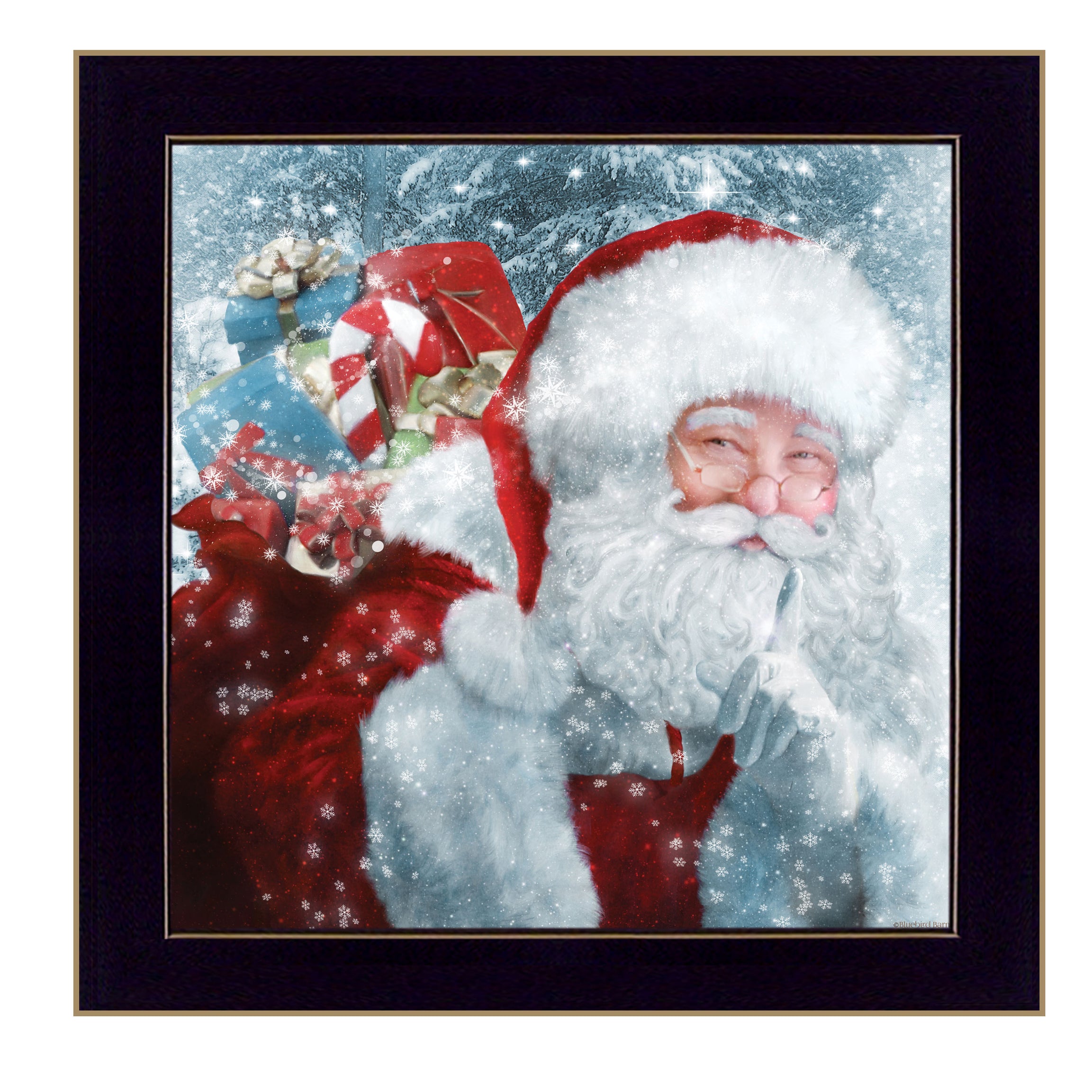 "Santa's Presents" by Bluebird Barn, Ready to Hang Framed Print, Black Frame--1