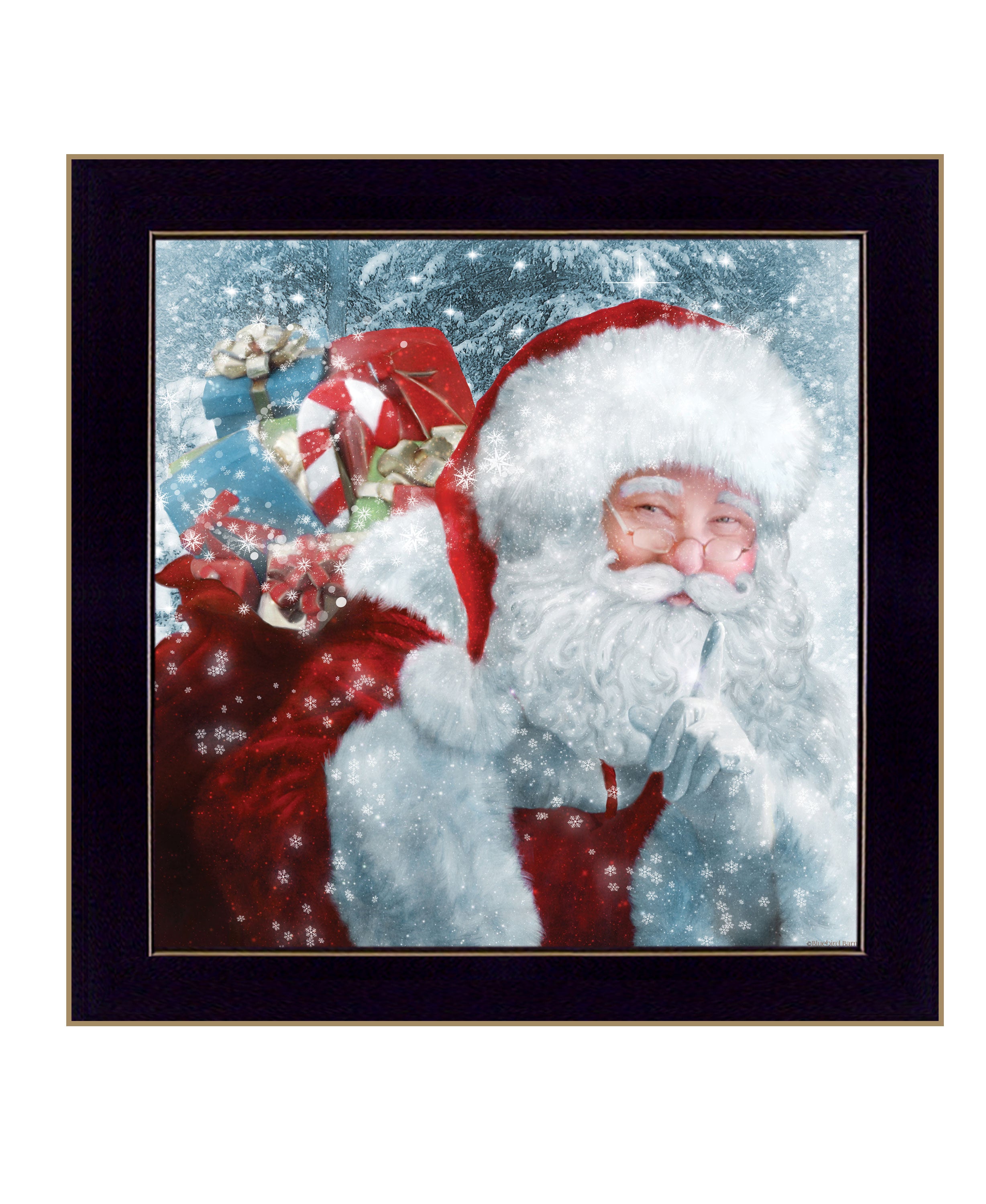 "Santa's Presents" by Bluebird Barn, Ready to Hang Framed Print, Black Frame--1