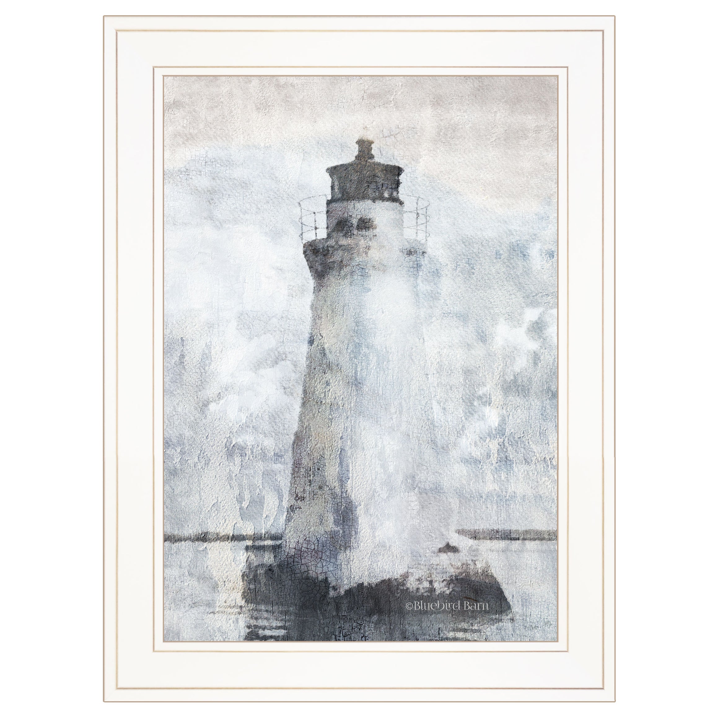 "Lighthouse" By Bluebird Barn, Ready to Hang Framed Print, White Frame--1