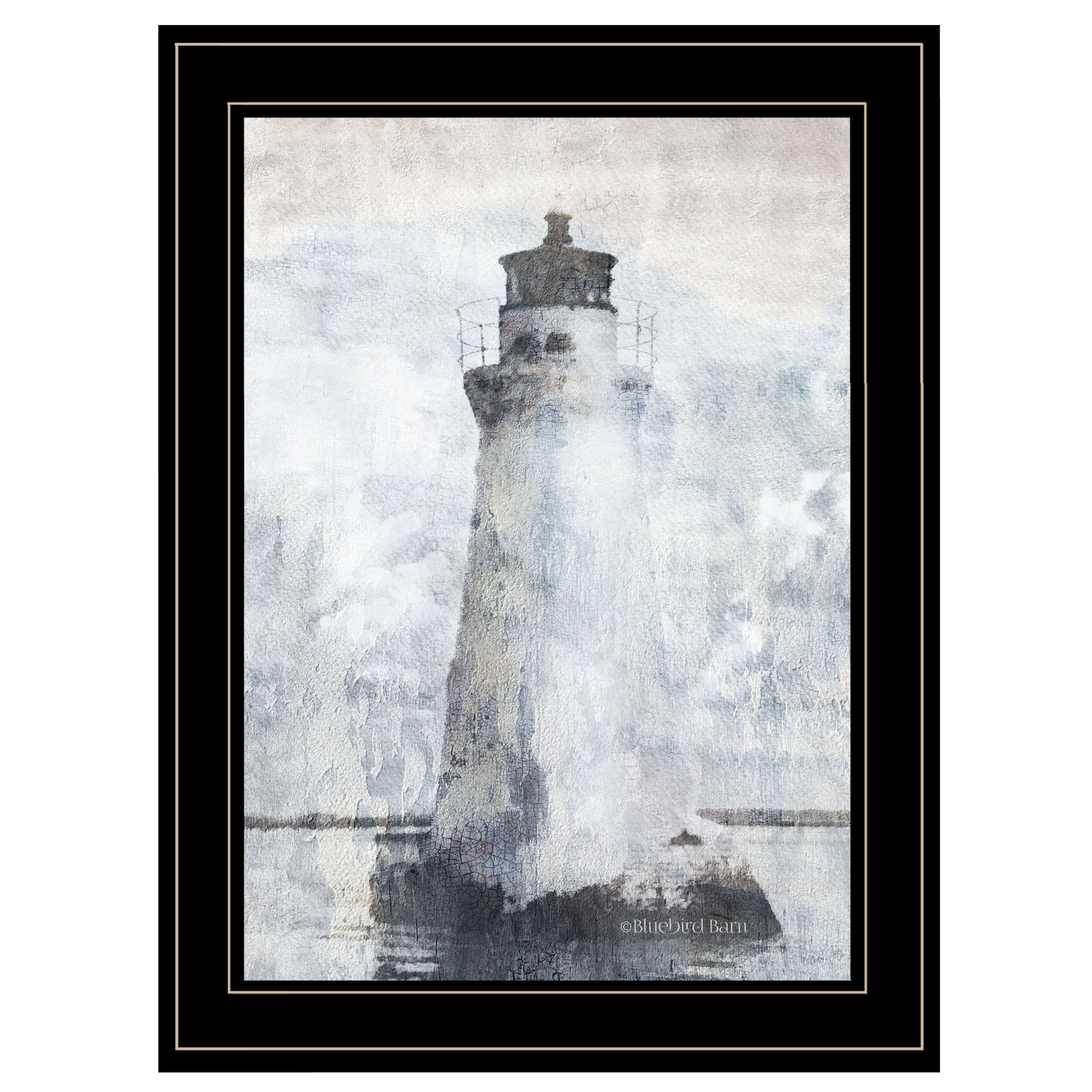 "Lighthouse" By Bluebird Barn, Ready to Hang Framed Print, Black Frame--1