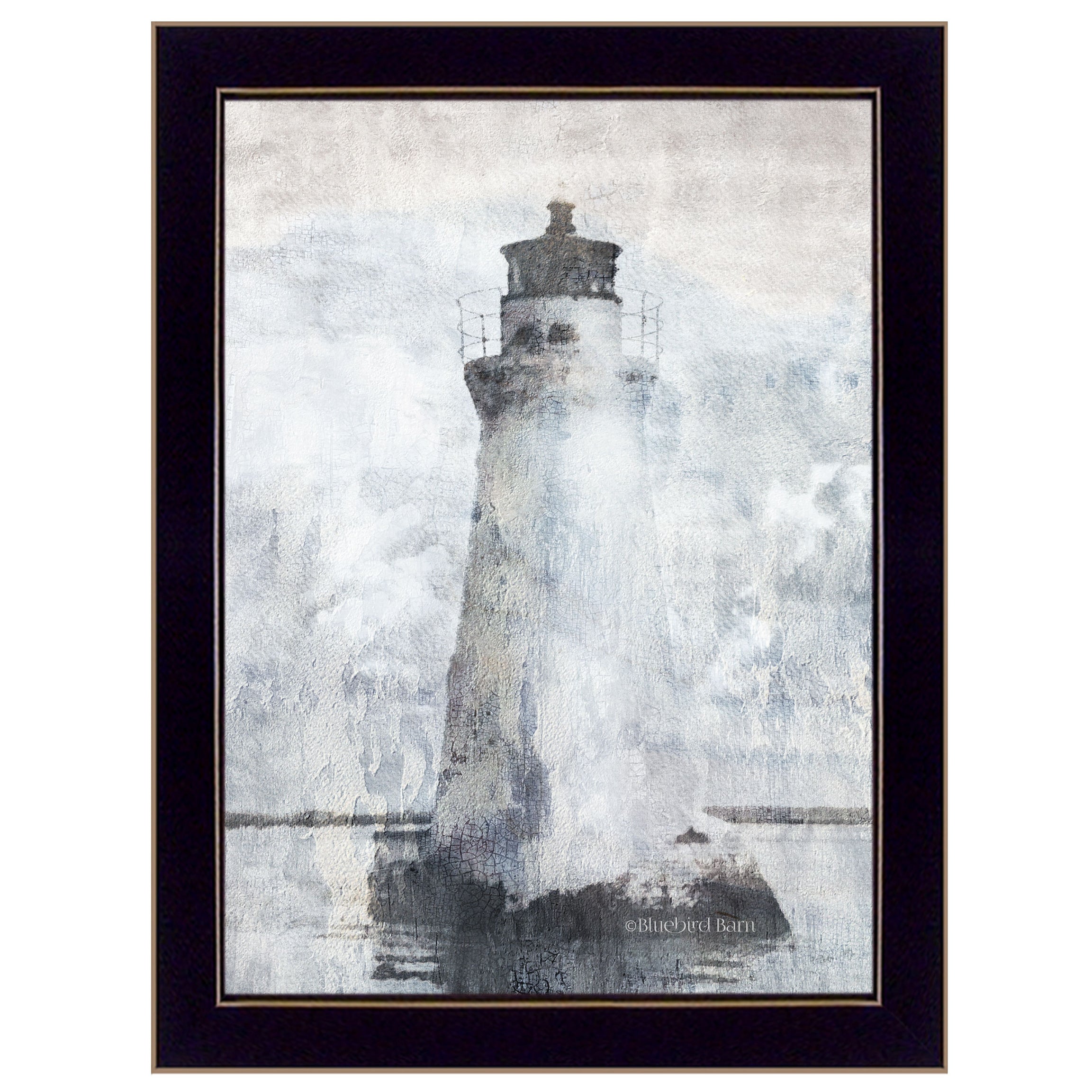 "Lighthouse" By Bluebird Barn, Ready to Hang Framed Print, Black Frame--1