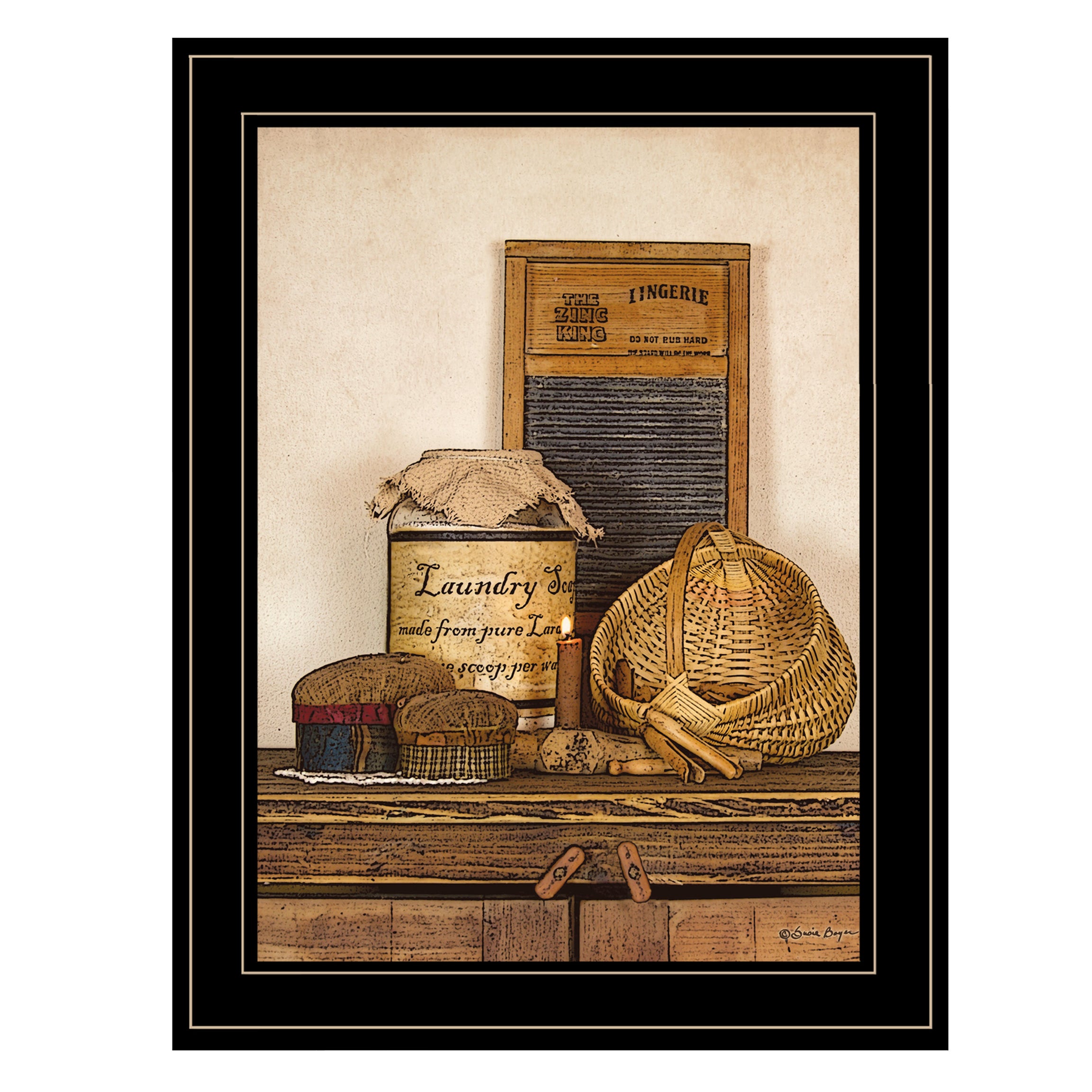 "Laundry Soap" by Artisan Susie Boyer, Ready to Hang Framed Print, Black Frame--1