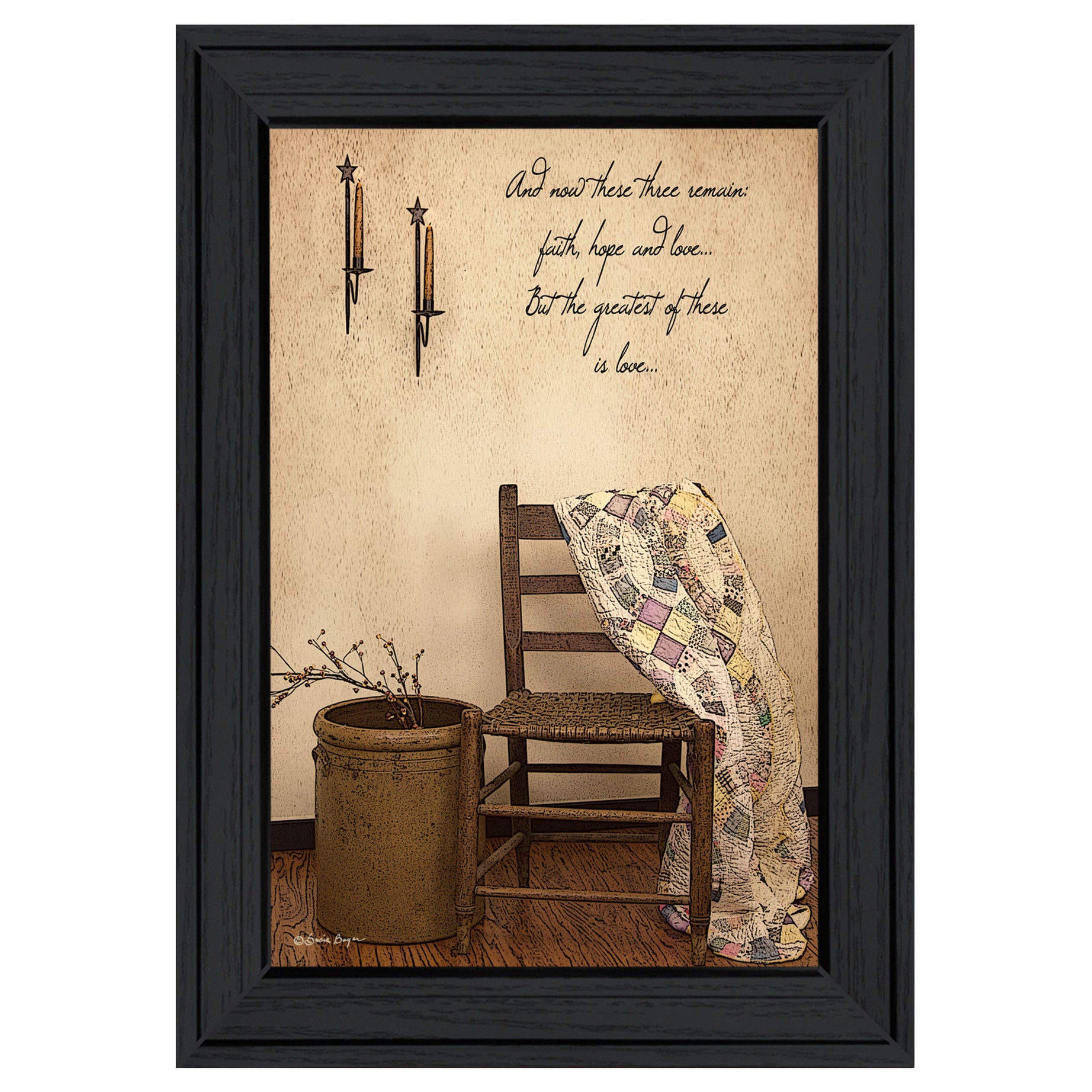 "These Three Remain" By Susan Boyer, Ready to Hang Framed Print, Black Frame--1