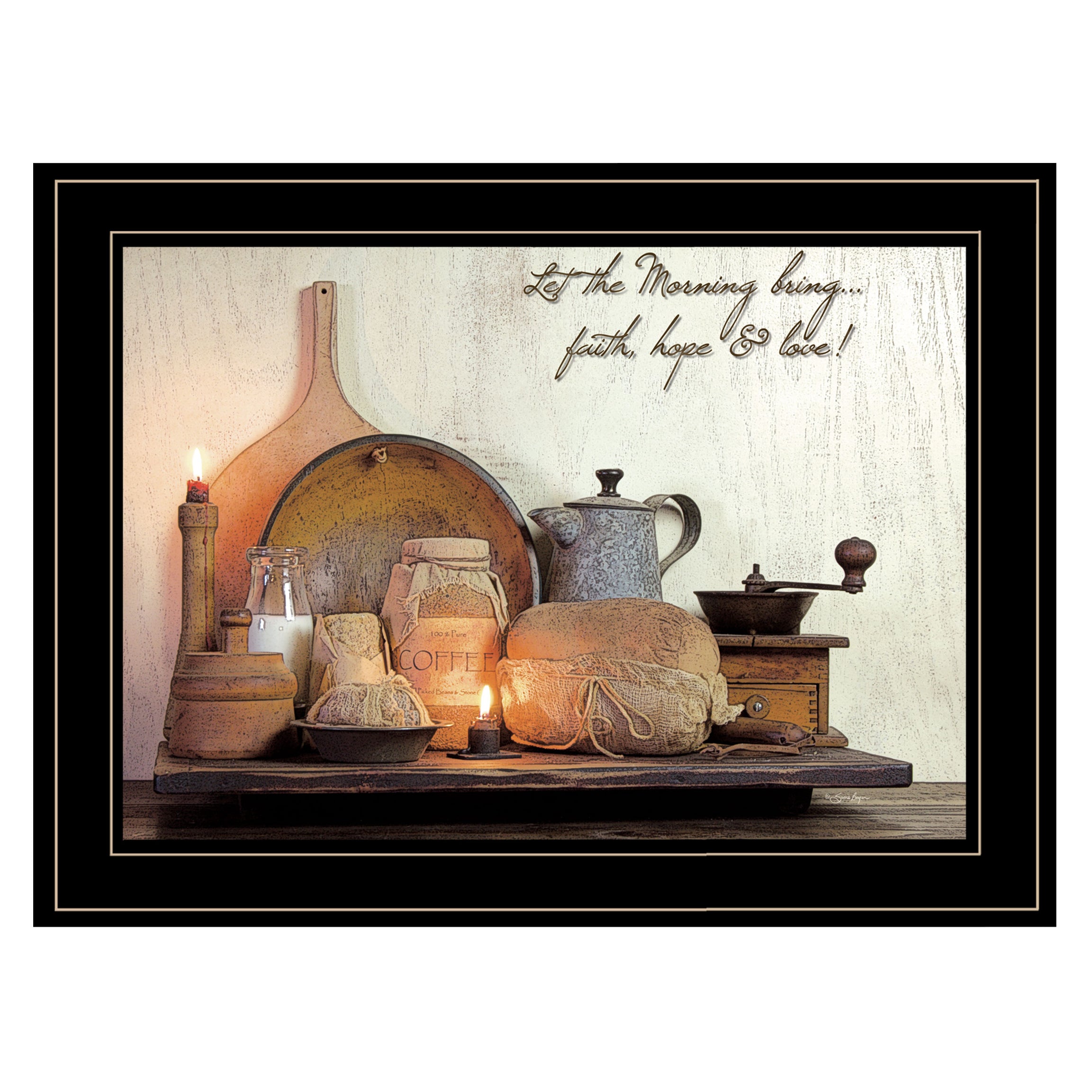 "Faith, Hope, & Love" By Susie Boyer, Ready to Hang Framed Print, Black Frame--1