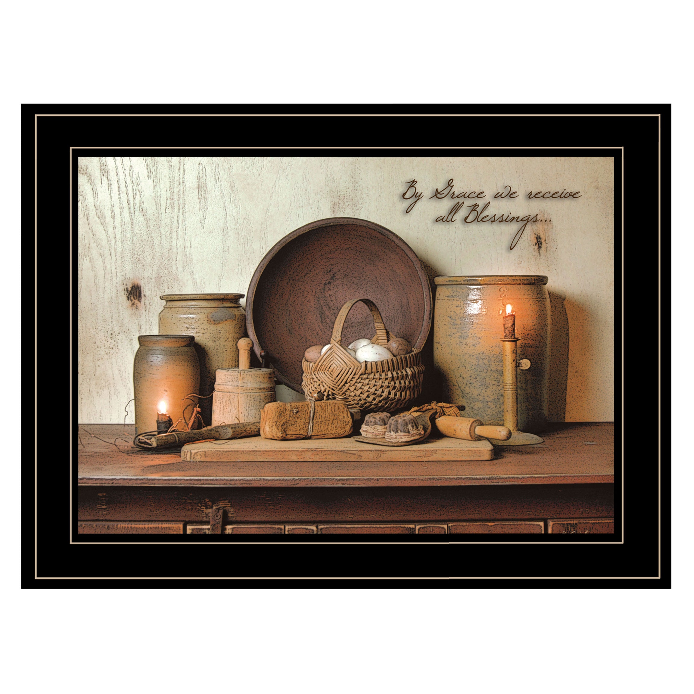 Trendy Decor 4U "By Grace" Framed Wall Art, Modern Home Decor Framed Print for Living Room, Bedroom & Farmhouse Wall Decoration by Susan Boyer--1