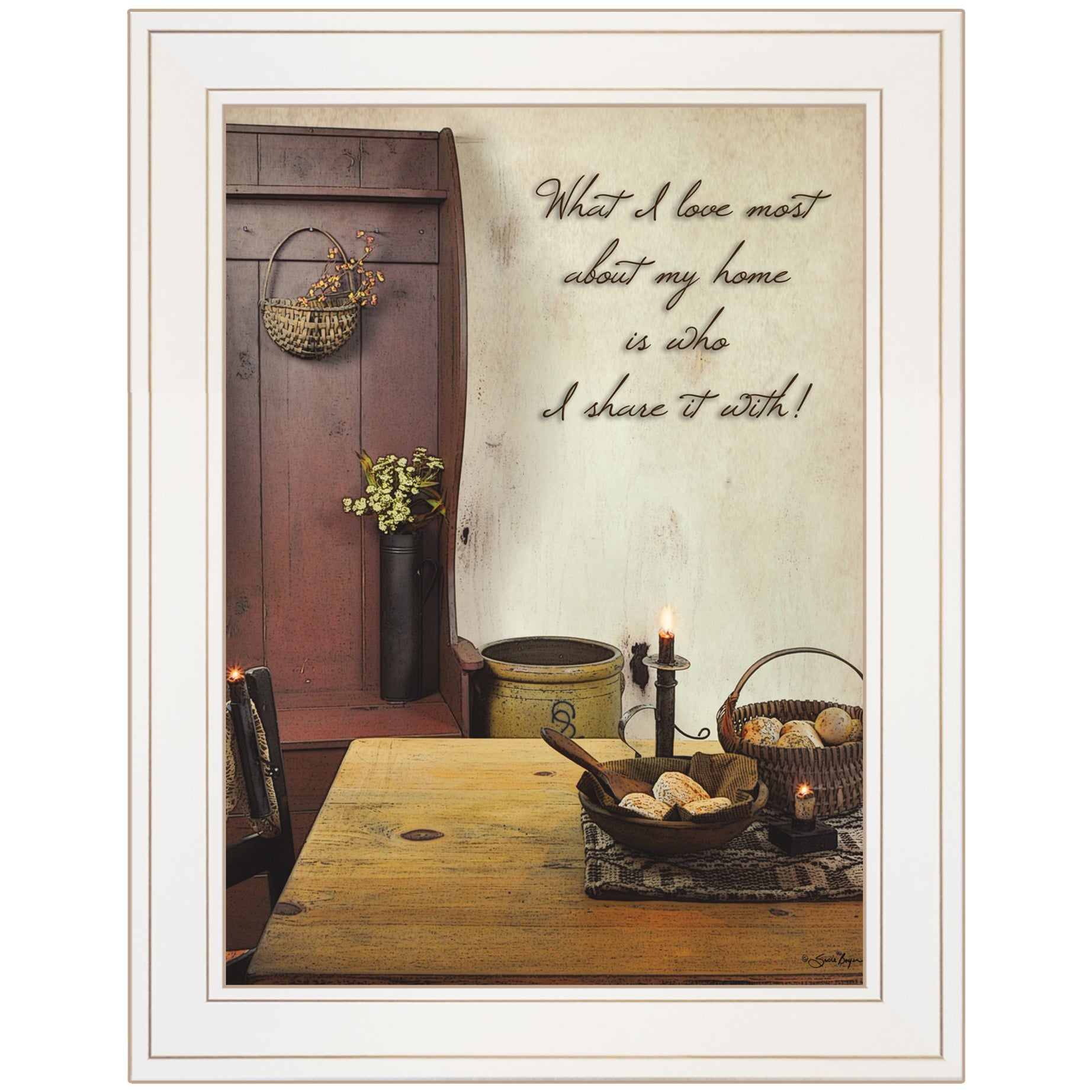 "What I love Most" By Susan Boyer, Ready to Hang Framed Print, White Frame--1