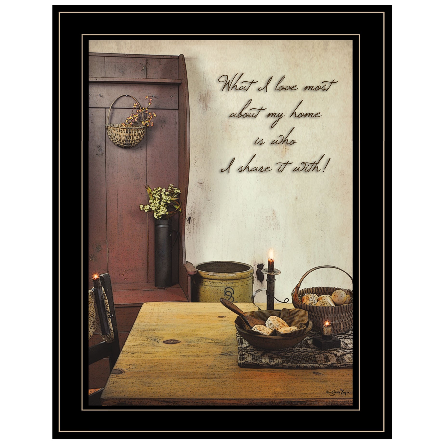 "What I love Most" By Susan Boyer, Ready to Hang Framed Print, Black Frame--1