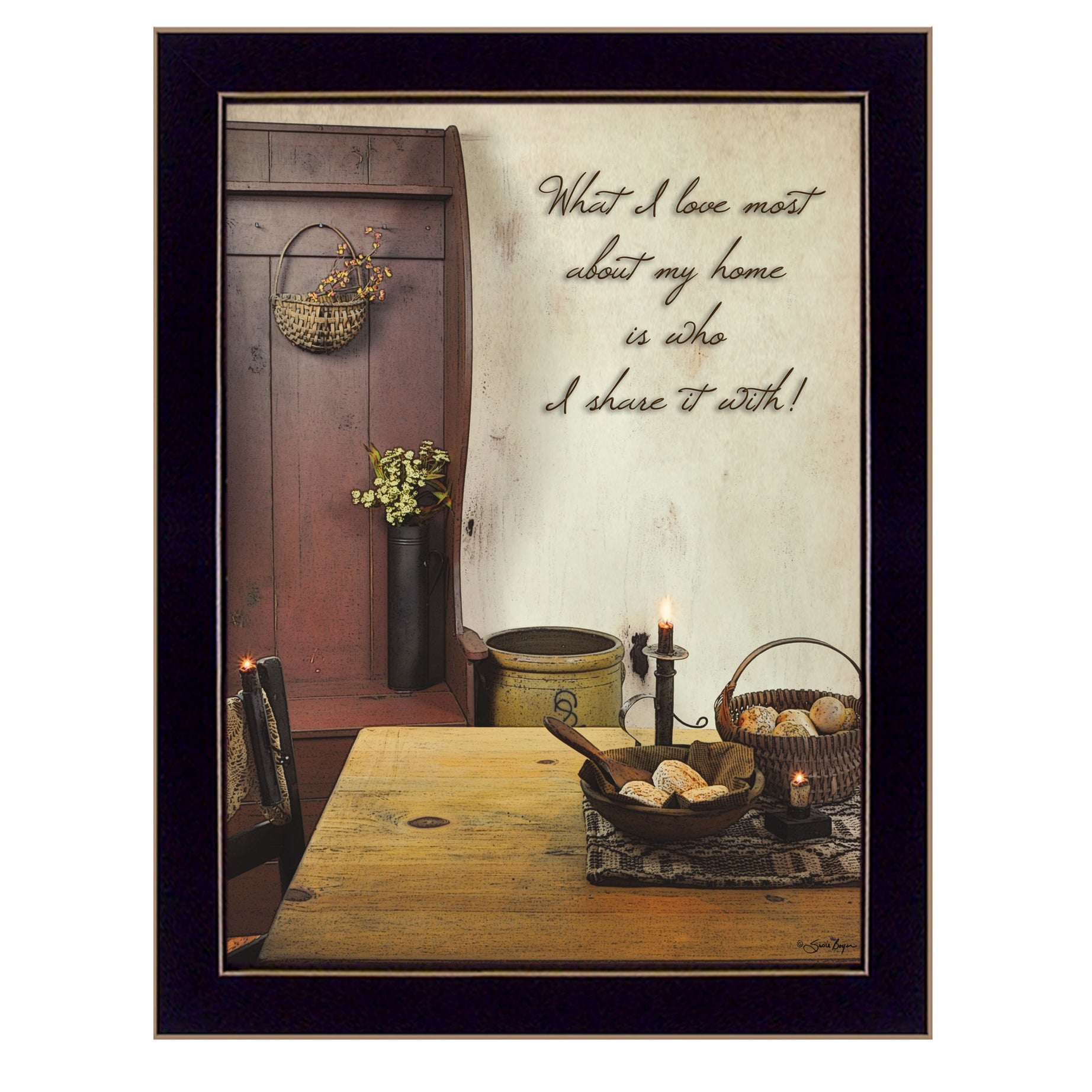 "What I love Most" By Susan Boyer, Printed Wall Art, Ready To Hang Framed Poster, Black Frame--1