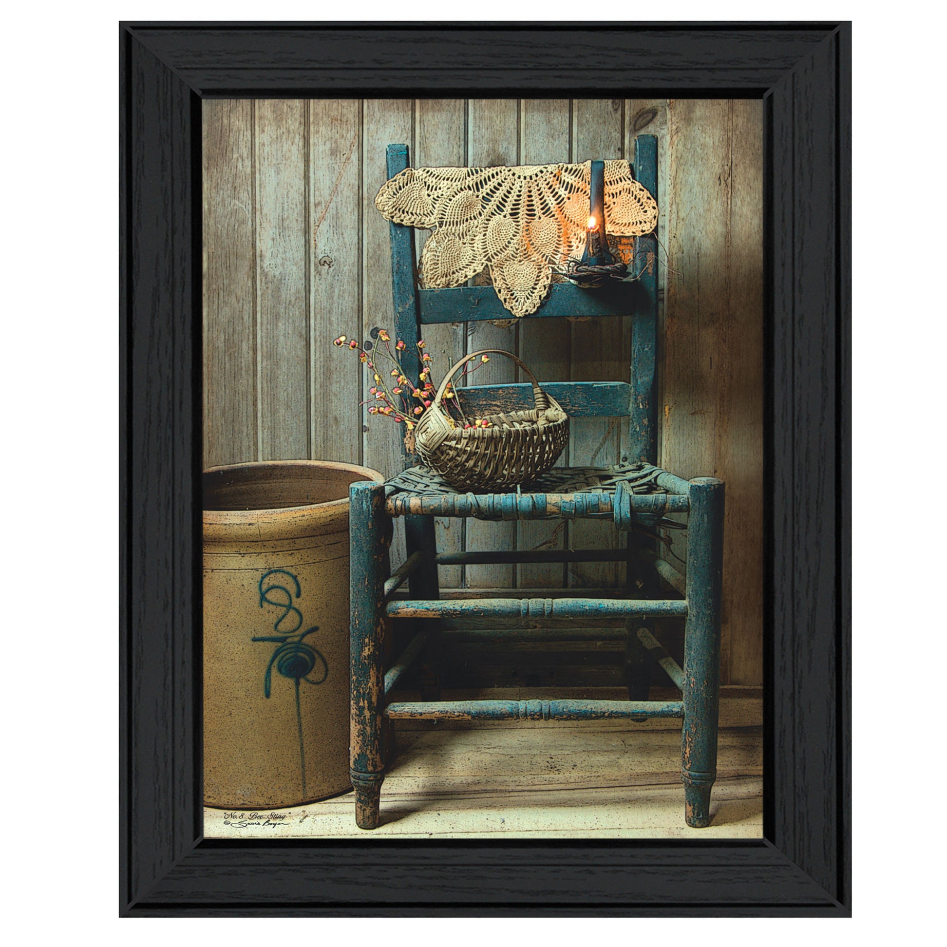 "This Old Chair" By Susan Boyer, Printed Wall Art, Ready To Hang Framed Poster, Black Frame--1