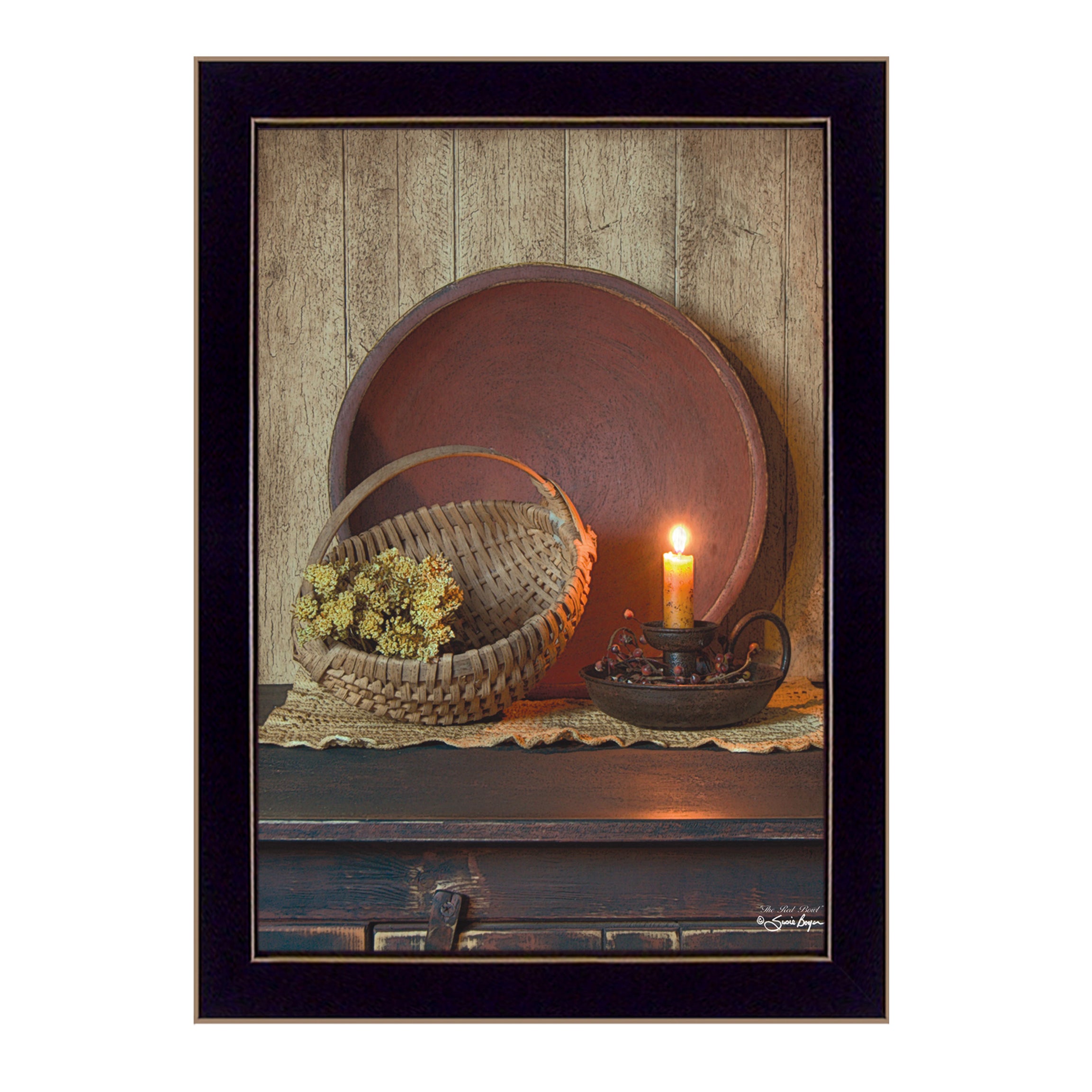 "The Red Bowl" By Susie Boyer, Ready to Hang Framed Print, Black Frame--1