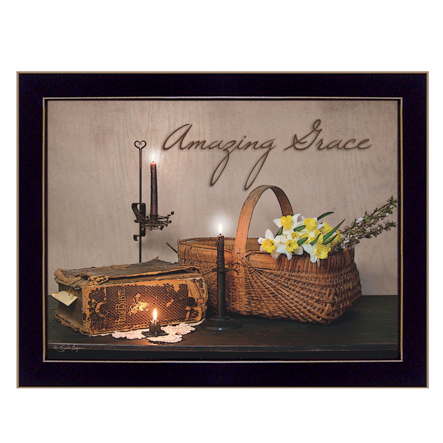 "Amazing Grace" By Susan Boyer, Printed Wall Art, Ready To Hang Framed Poster, Black Frame--1