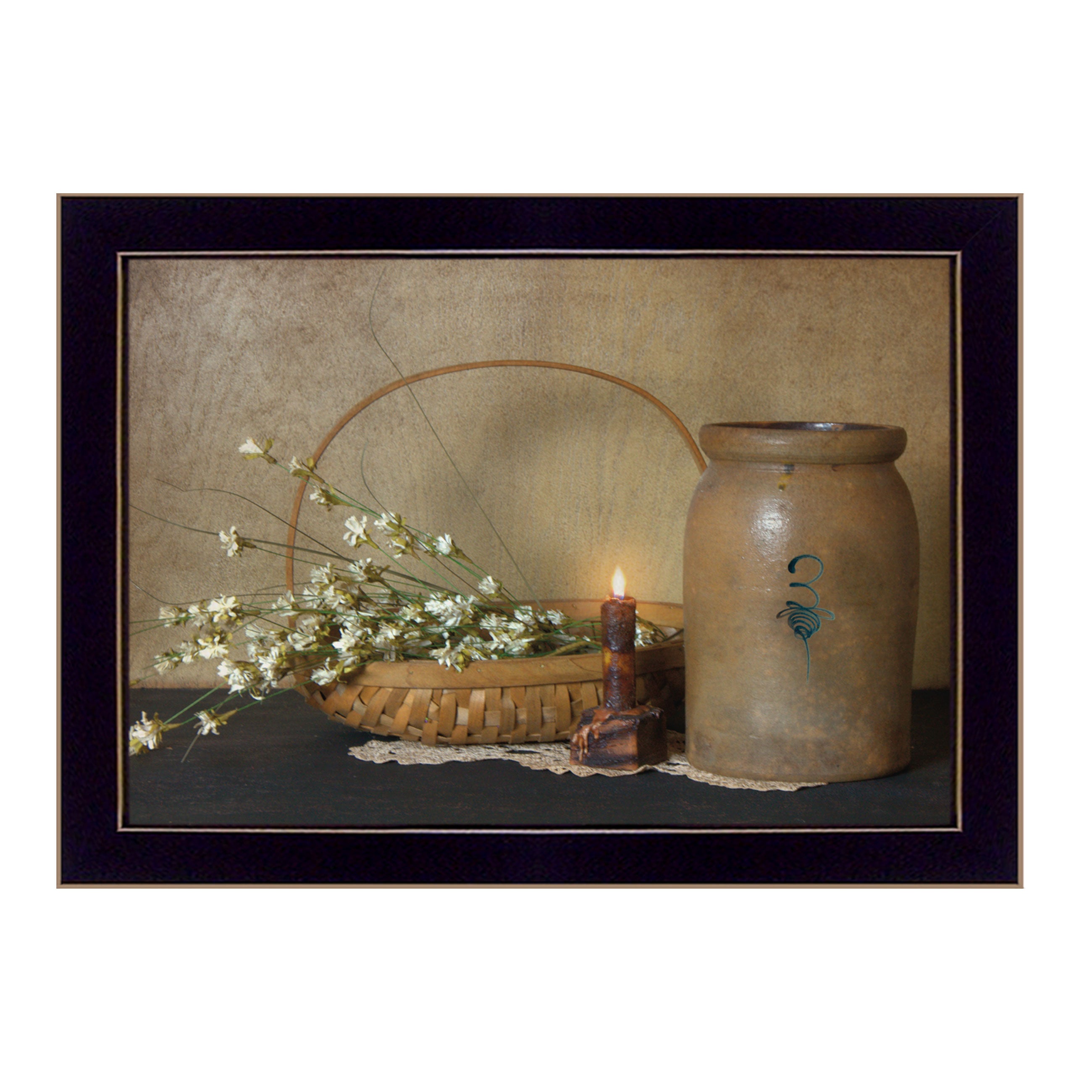 "Basket of Flowers" by Artisan Susie Boyer, Ready to Hang Framed Print, Black Frame--1