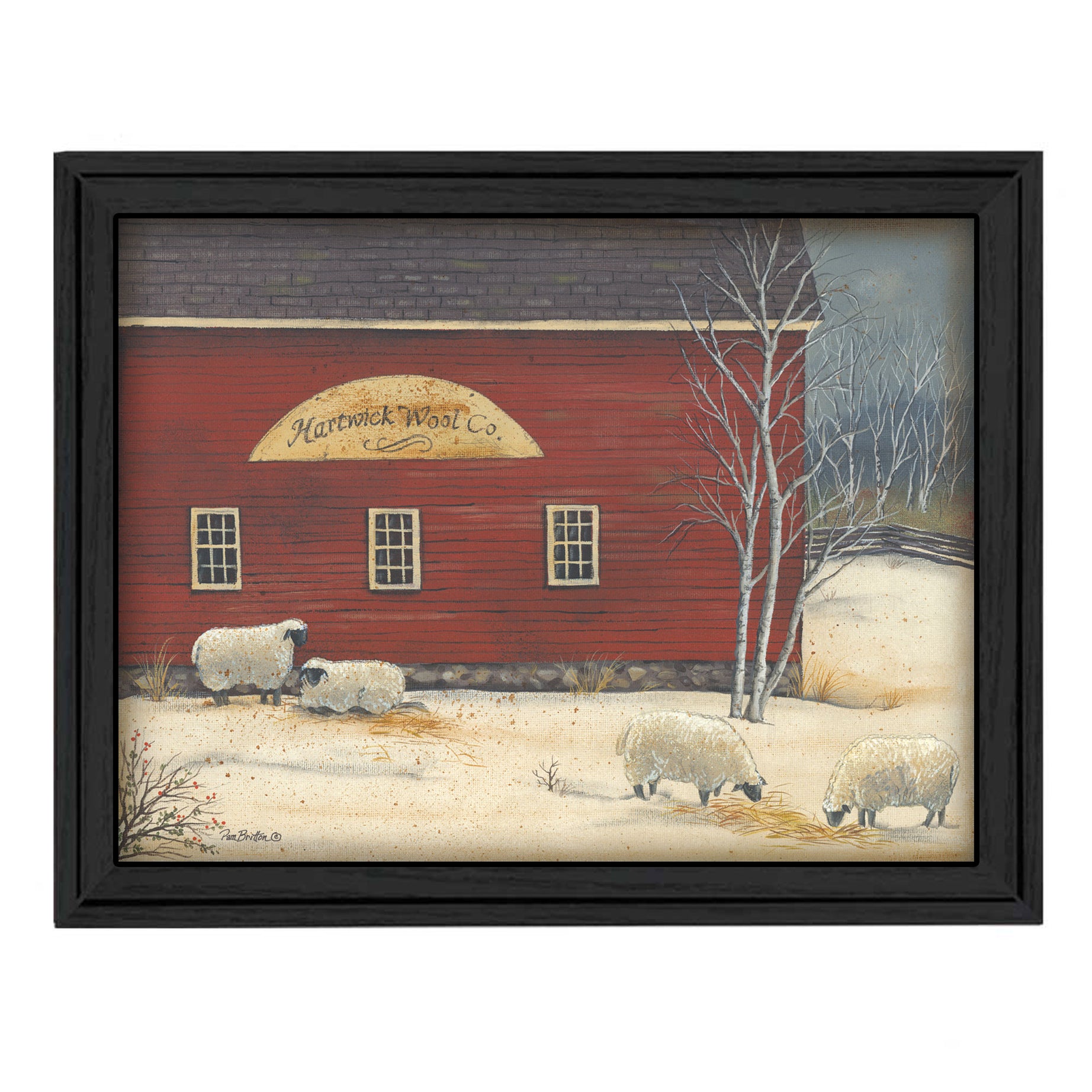 "Hartwick Wool Co" By Pam Britton, Printed Wall Art, Ready To Hang Framed Poster, Black Frame--1