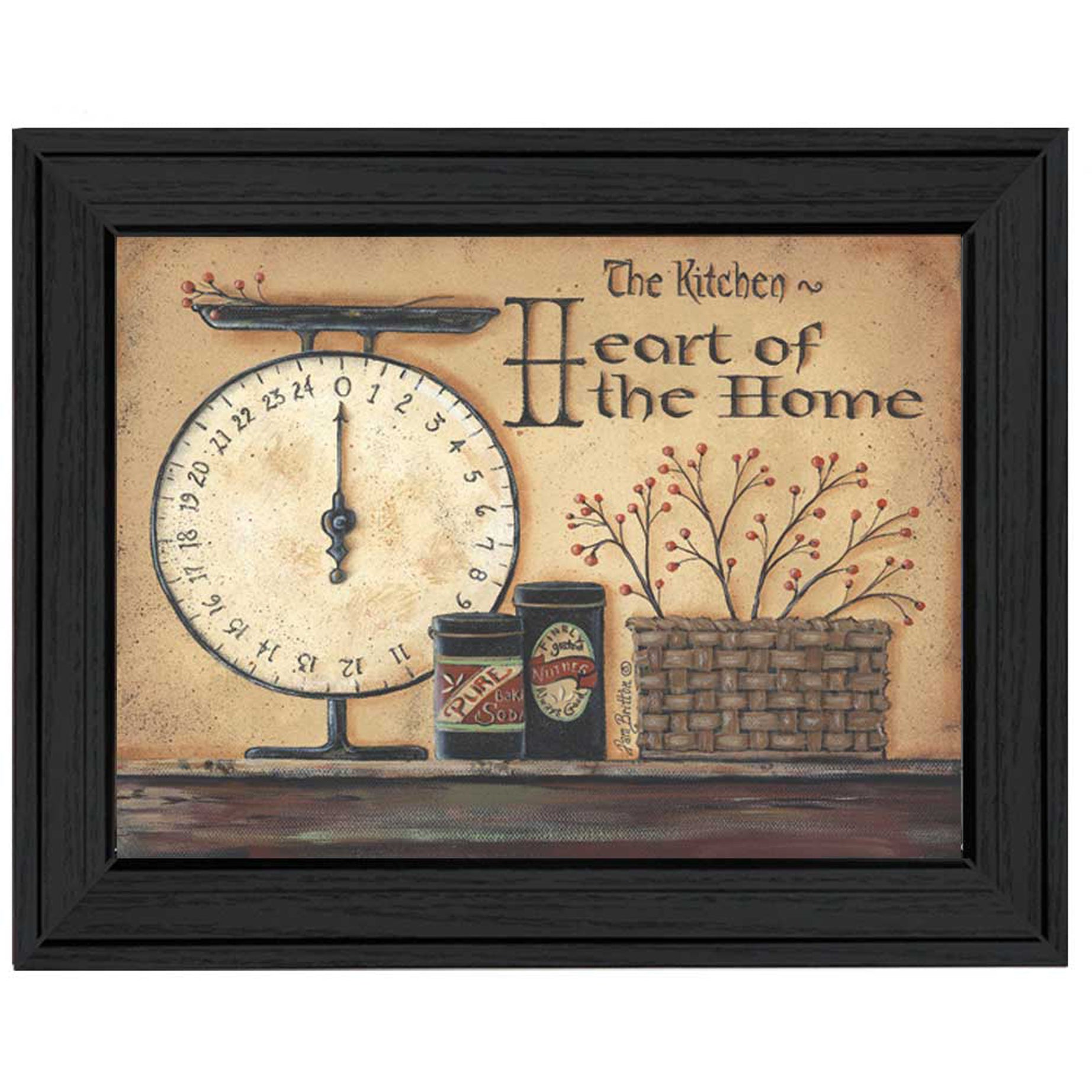 "Heart of the Home" By Pam Britton, Printed Wall Art, Ready To Hang Framed Poster, Black Frame--1