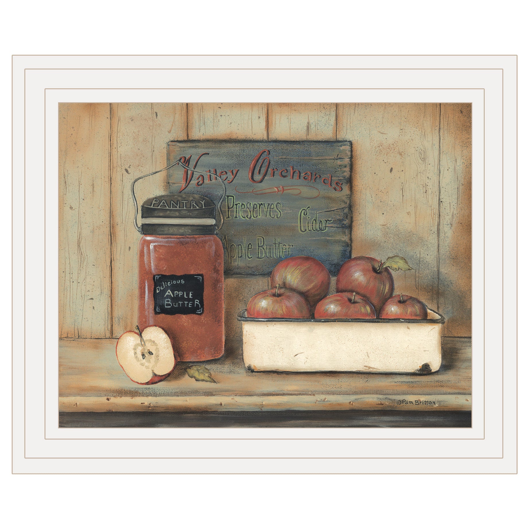 "Apple Butter" by Pam Britton, Ready to Hang Framed print, White Frame--1