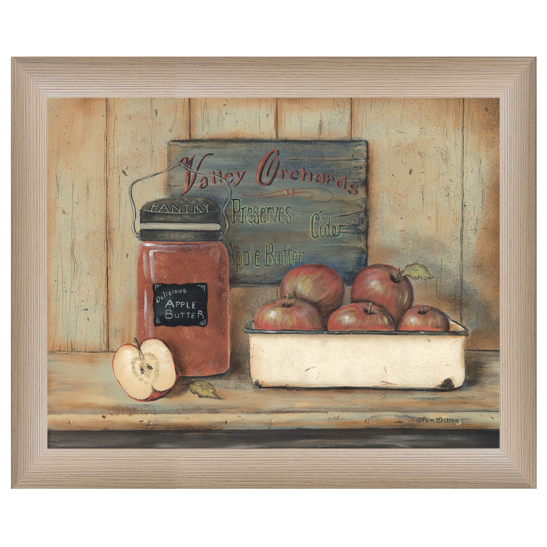 "Apple Butter" by Pam Britton, Ready to Hang Framed print, Taupe Frame--1