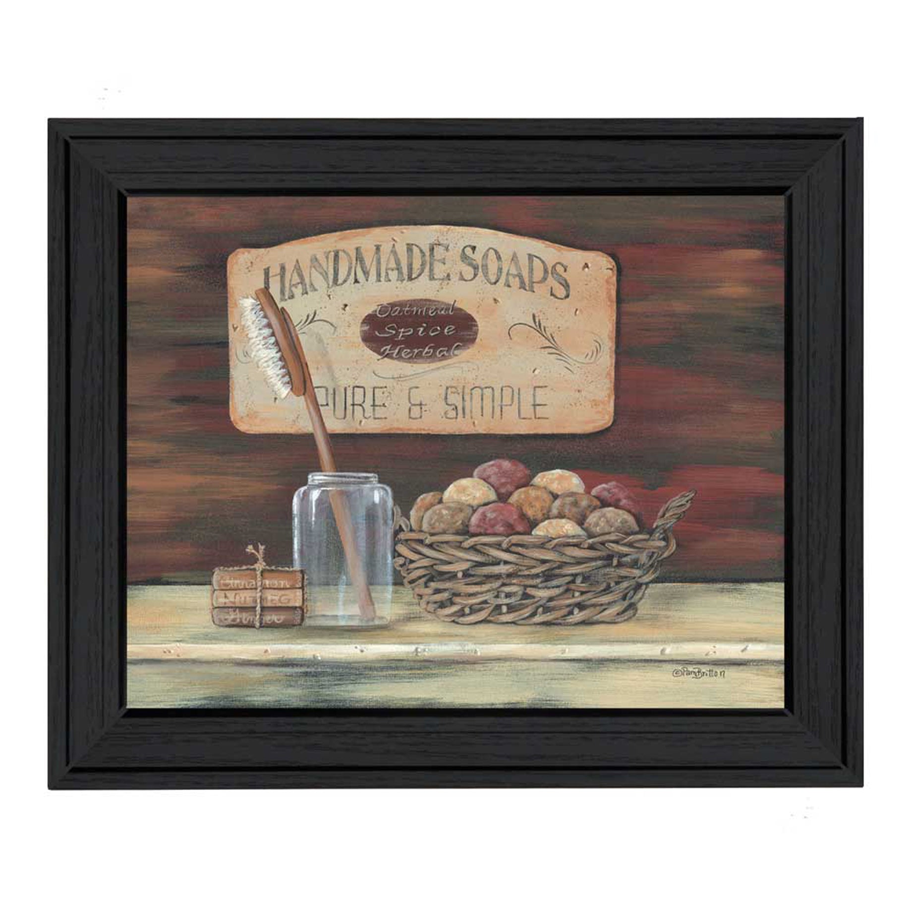 "Handmade Soaps" By Pam Britton, Printed Wall Art, Ready To Hang Framed Poster, Black Frame--1