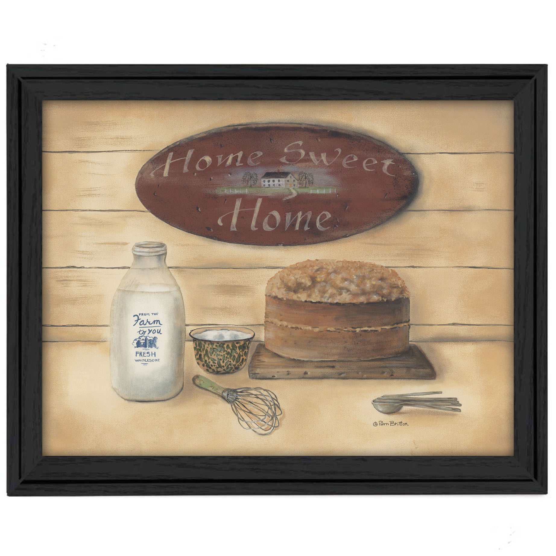 "Home Sweet Home" By Pam Britton, Printed Wall Art, Ready To Hang Framed Poster, Black Frame--1