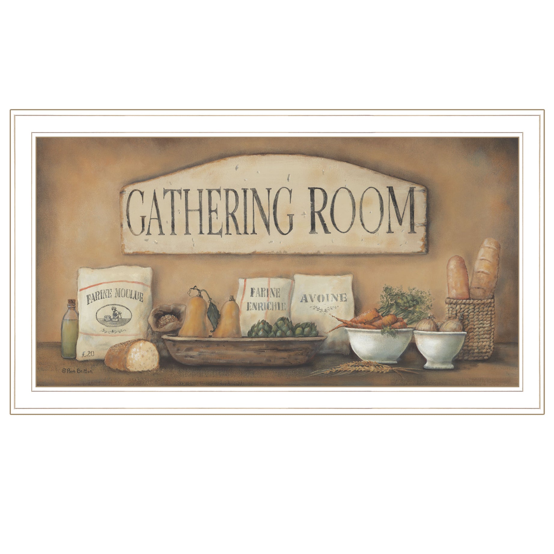 "Gathering Room" By Pam Britton, Ready to Hang Framed Print, White Frame--1