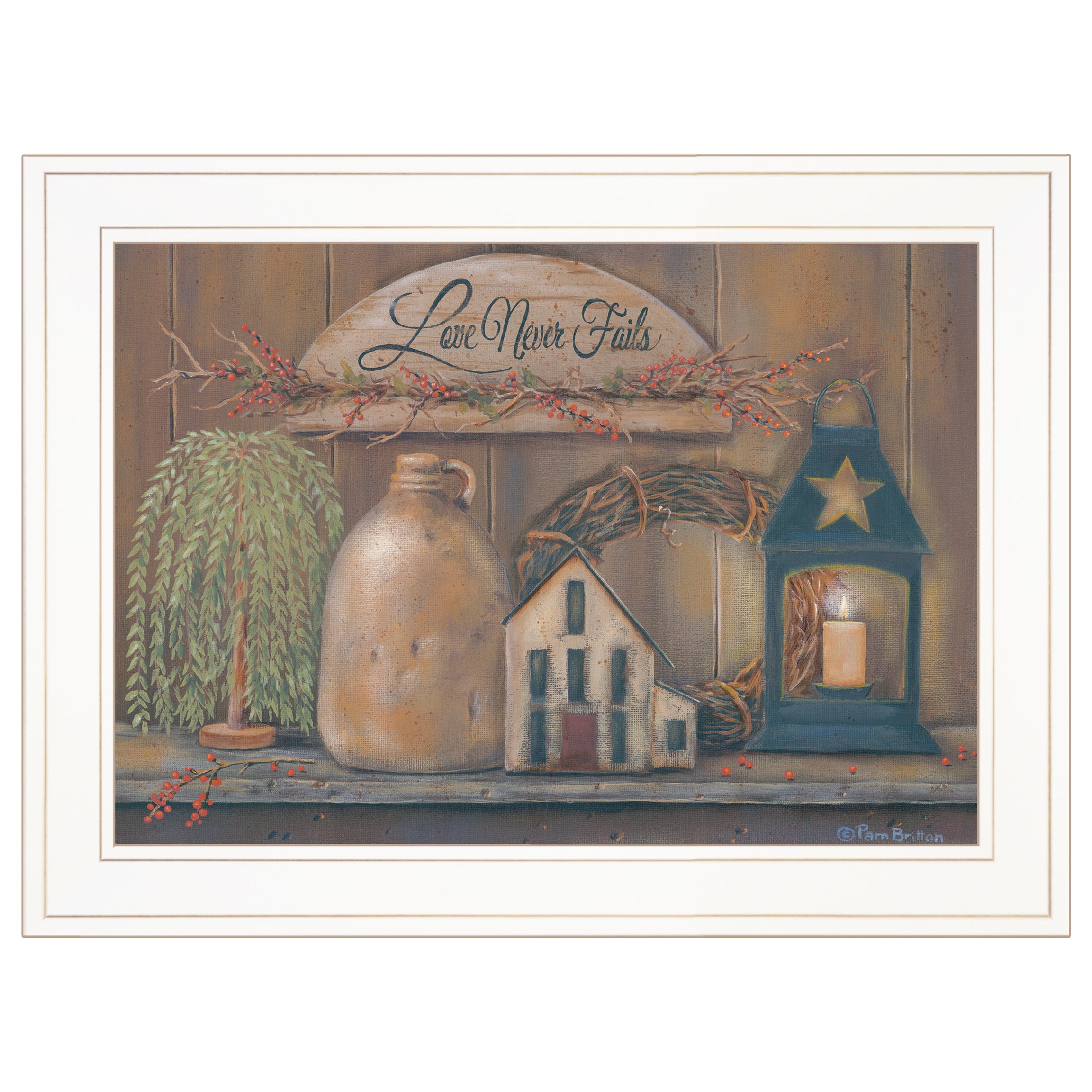 "Love Never Fails" By Pam Britton, Ready to Hang Framed Print, White Frame--1