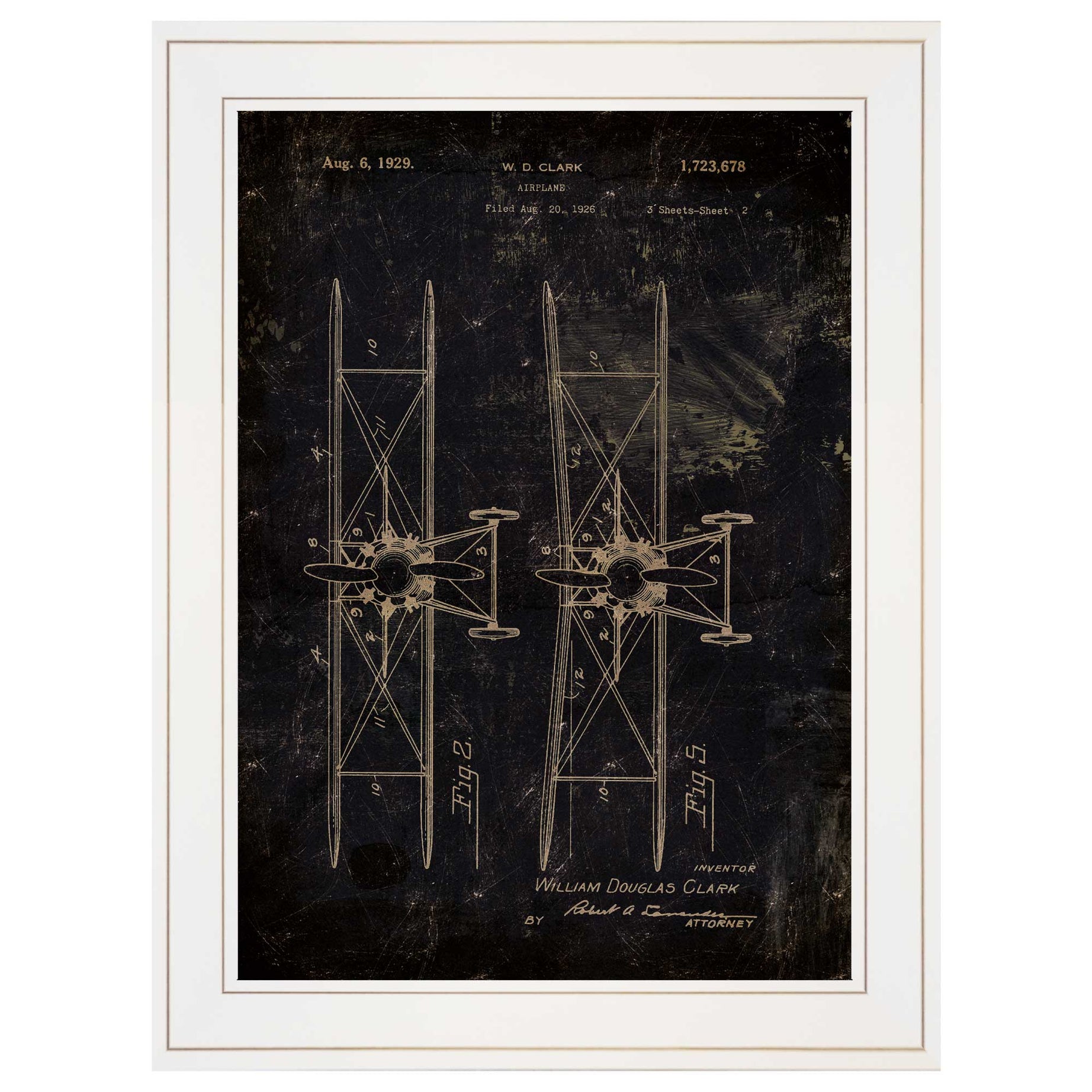 "Airplane Patent I" by Cloverfield & Co, Ready to Hang Framed Print, White Frame--1