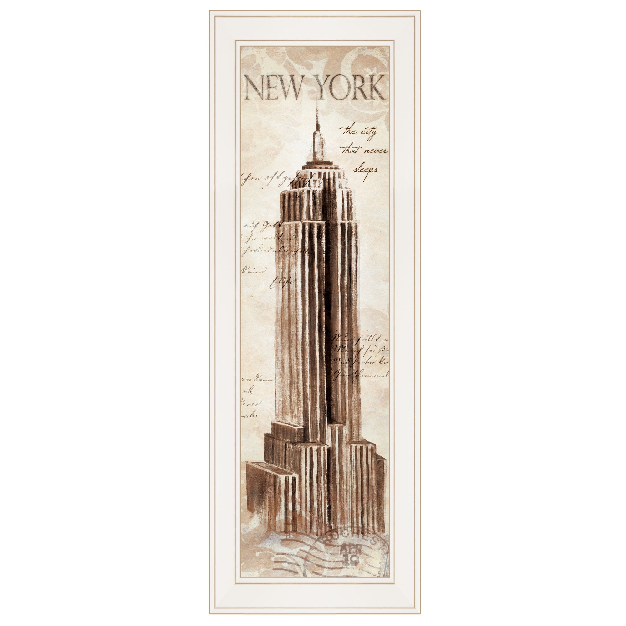 "New York Panel" by Cloverfield & Co, Ready to Hang Framed Print, White Frame--1