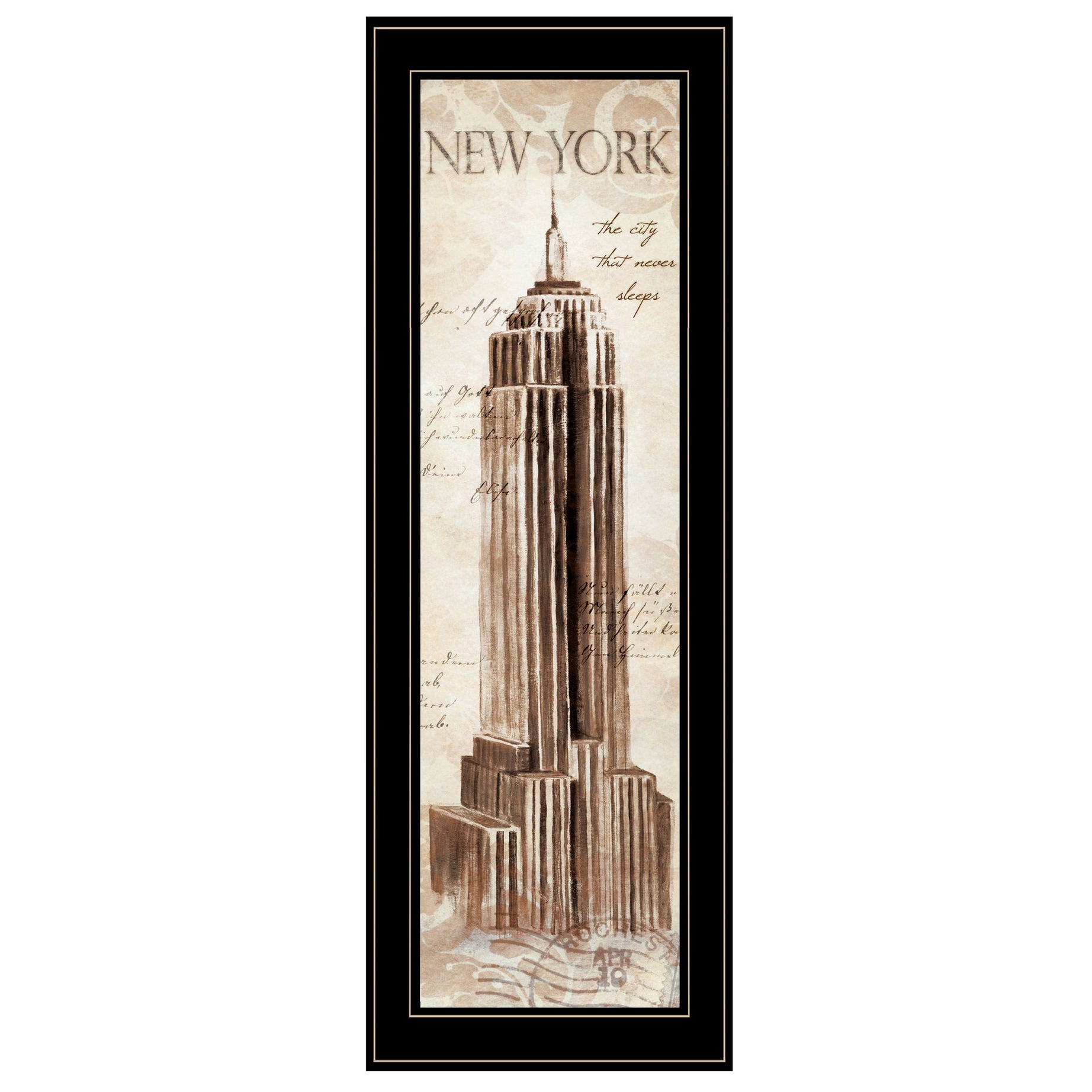 "New York Panel" by Cloverfield & Co, Ready to Hang Framed Print, Black Frame--1