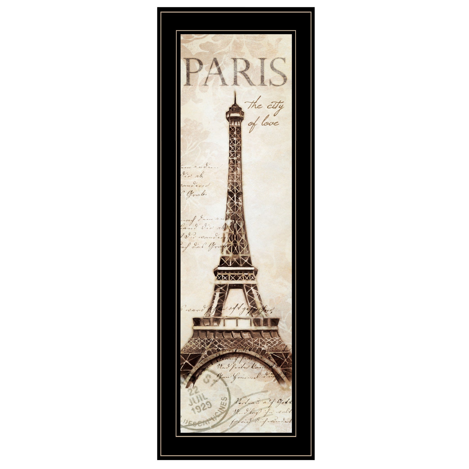 "Paris Panel" by Cloverfield & Co, Ready to Hang Framed Print, Black Frame--1