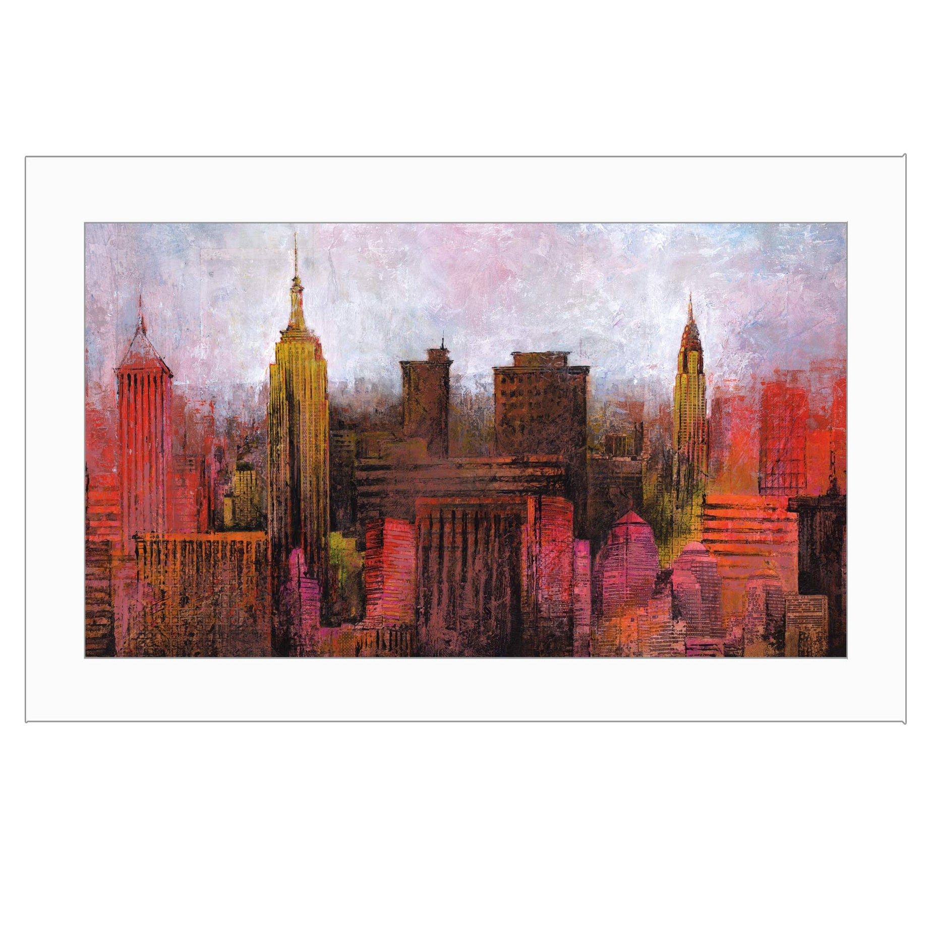 "NYC Skyline" by Cloverfield & Co, Ready to Hang Framed Print, White Frame--1