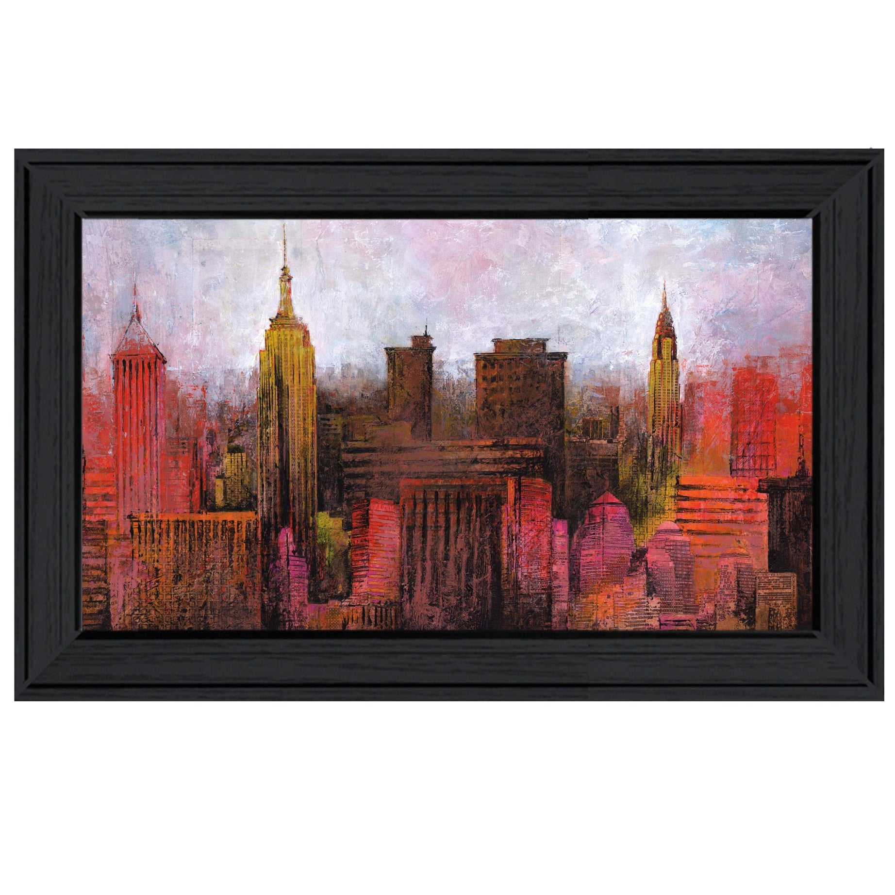 "NYC Skyline" by Cloverfield & Co, Ready to Hang Framed Print, Black Frame--1