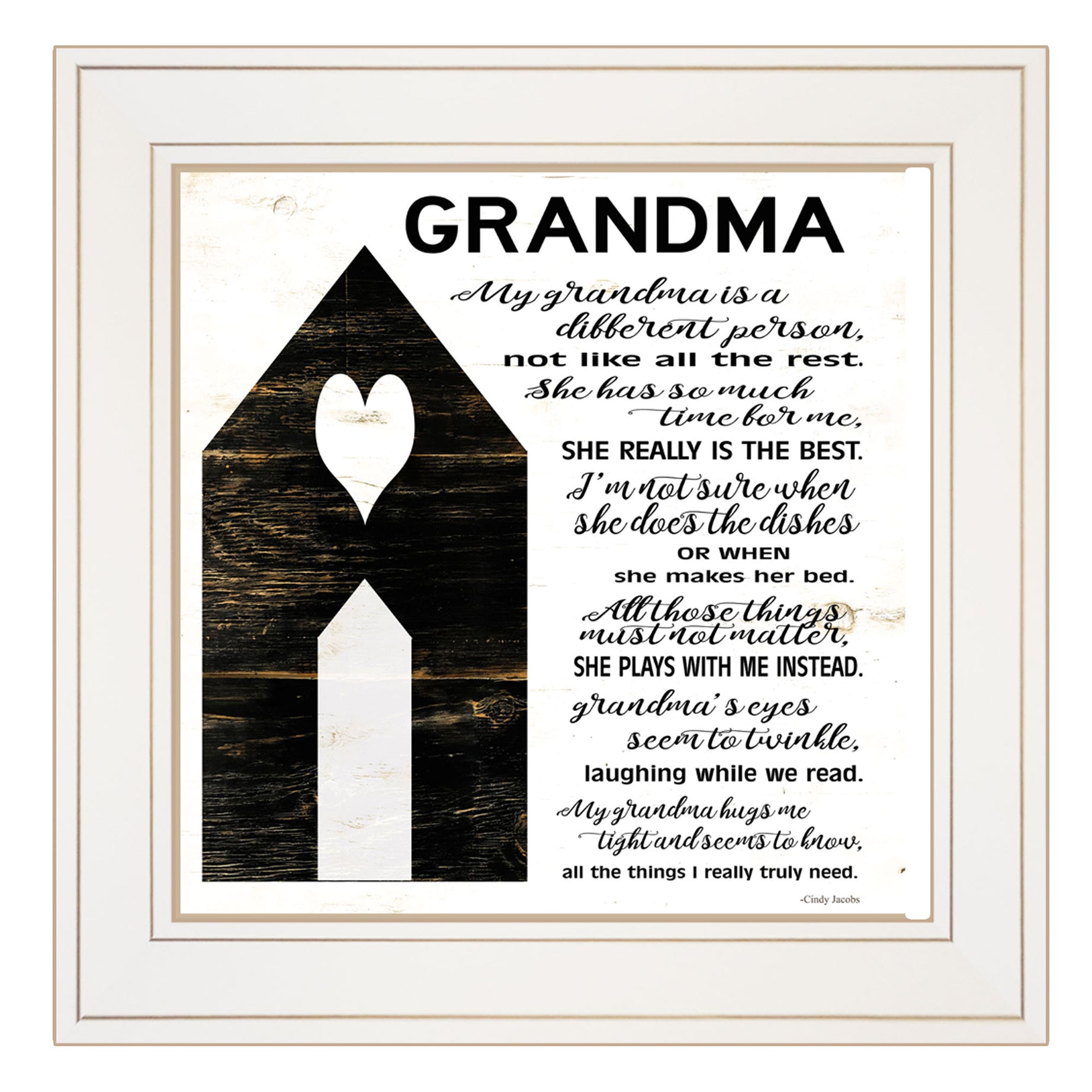 "My Grandma" by Cindy Jacobs, Ready to Hang Framed Print, White Frame--1