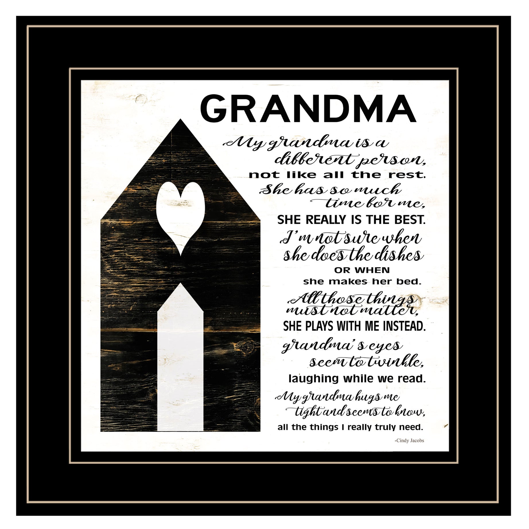 "My Grandma is the Best" by Cindy Jacobs, Ready to Hang Framed Print, Black Frame--1