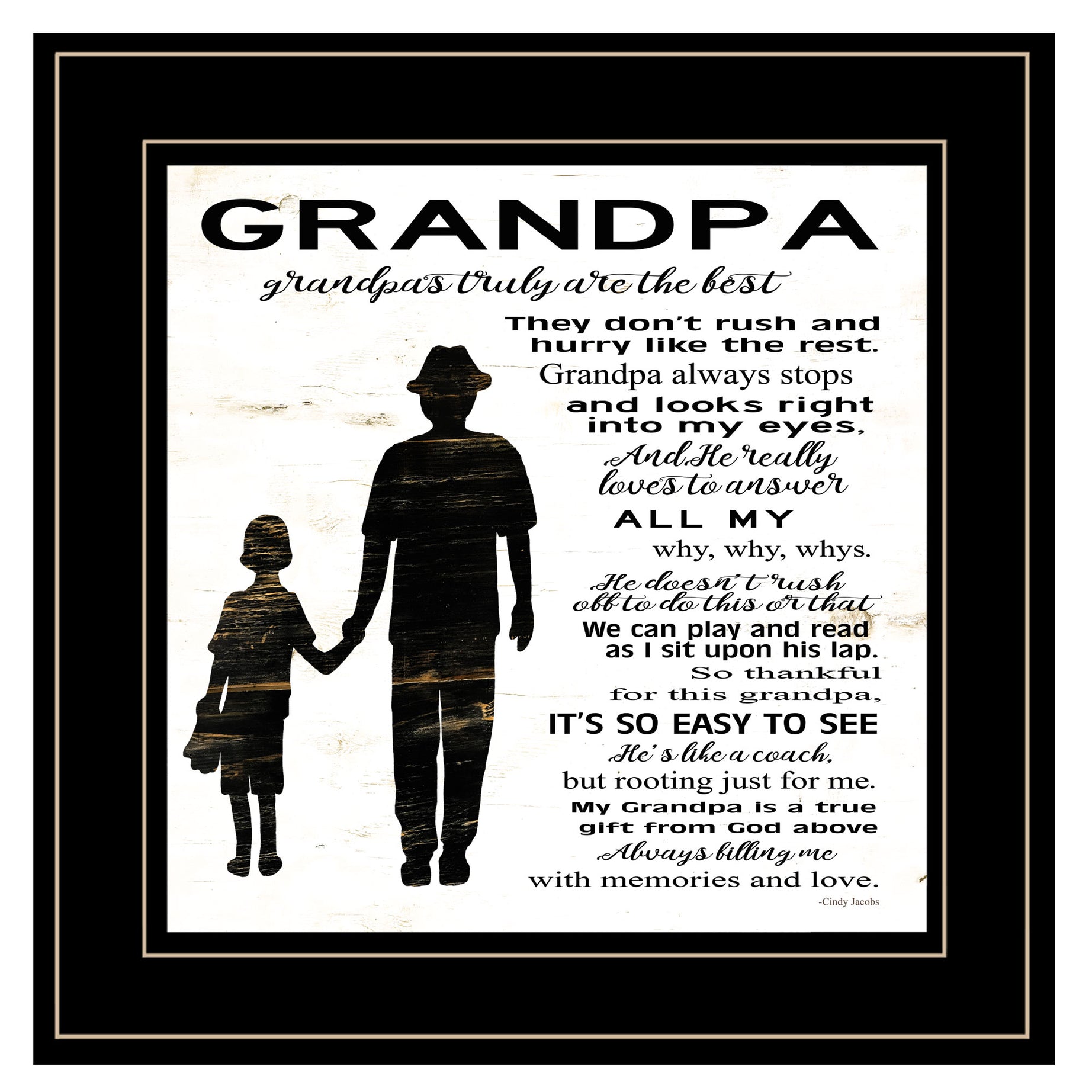 "My Grandpa is the Best" by Cindy Jacobs, Ready to Hang Framed Print, Black Frame--1