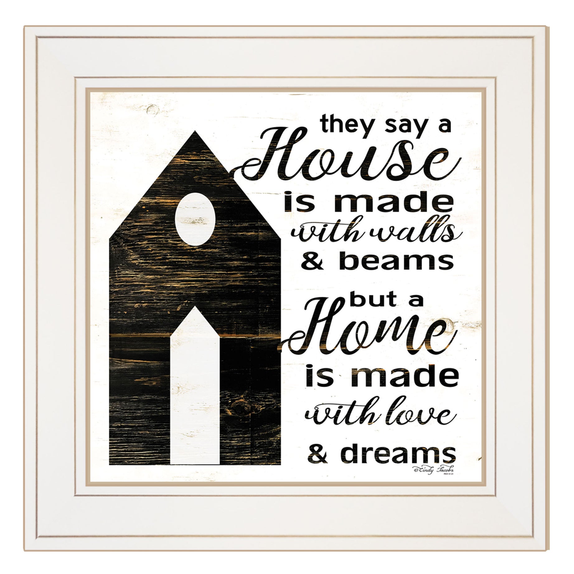 "A Housee" by Cindy Jacobs, Ready to Hang Framed Print, White Frame--1