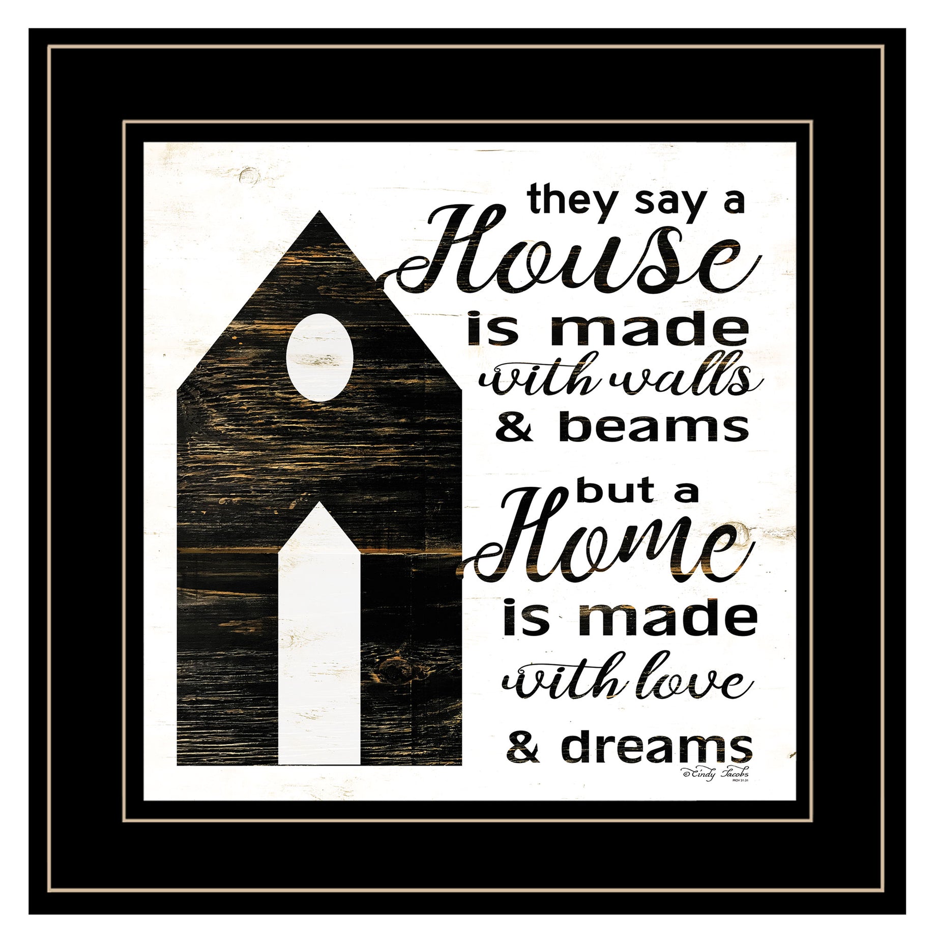 "A House" by Cindy Jacobs, Ready to Hang Framed Print, Black Frame--1