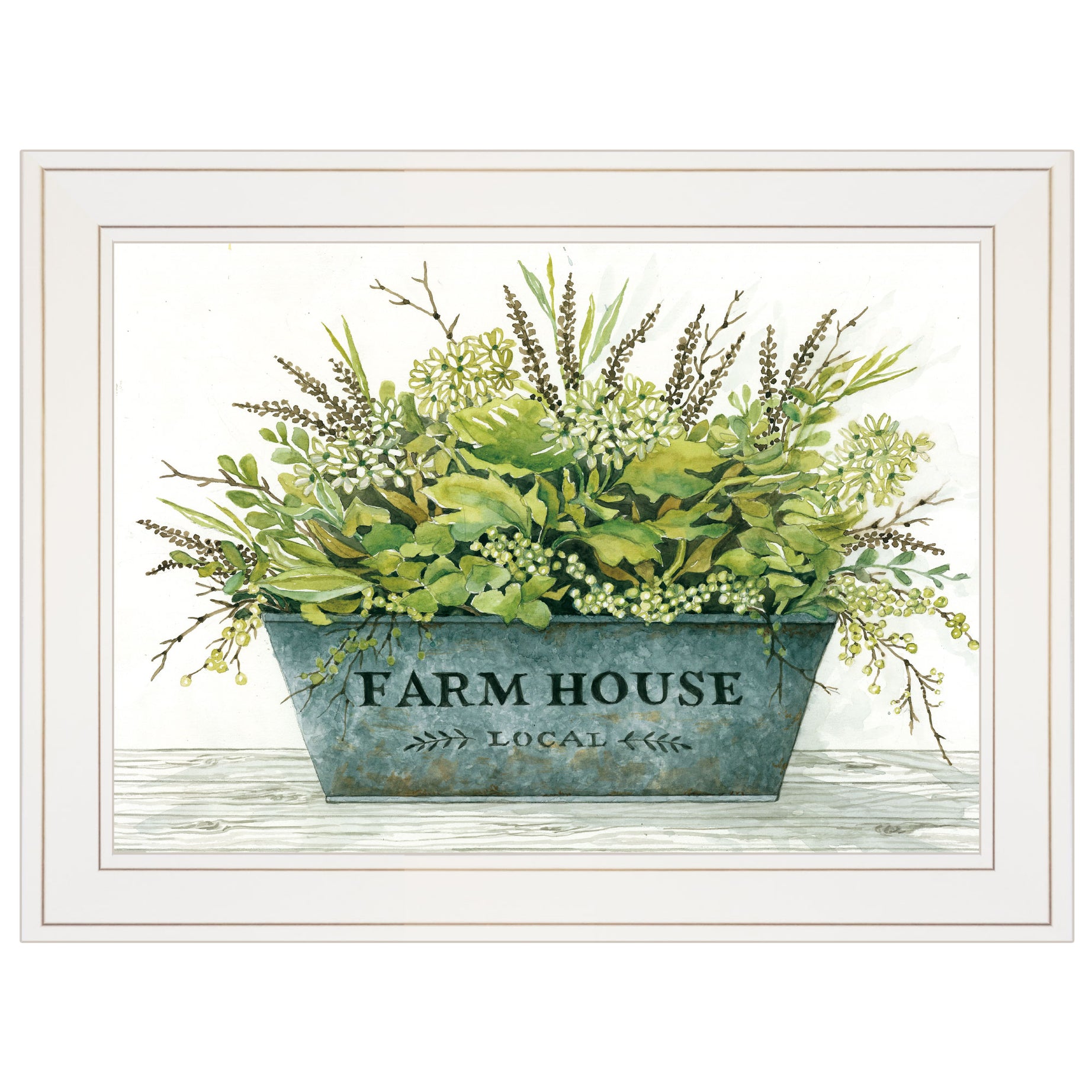 "Farmhouse" by Cindy Jacobs, Ready to Hang Framed Print, White Frame--1