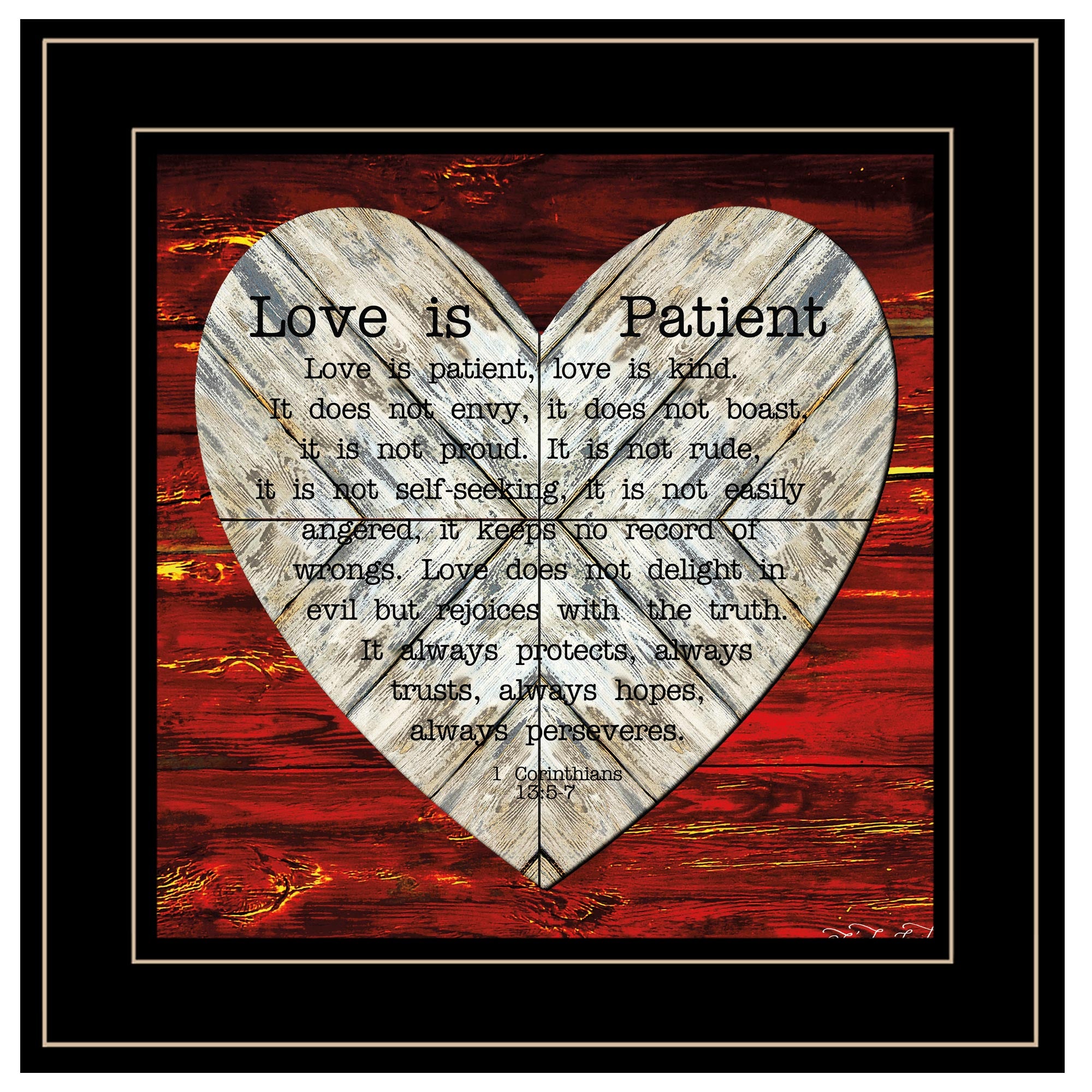 "Love is Patient" by Cindy Jacobs, Ready to Hang Framed Print, Black Frame--1