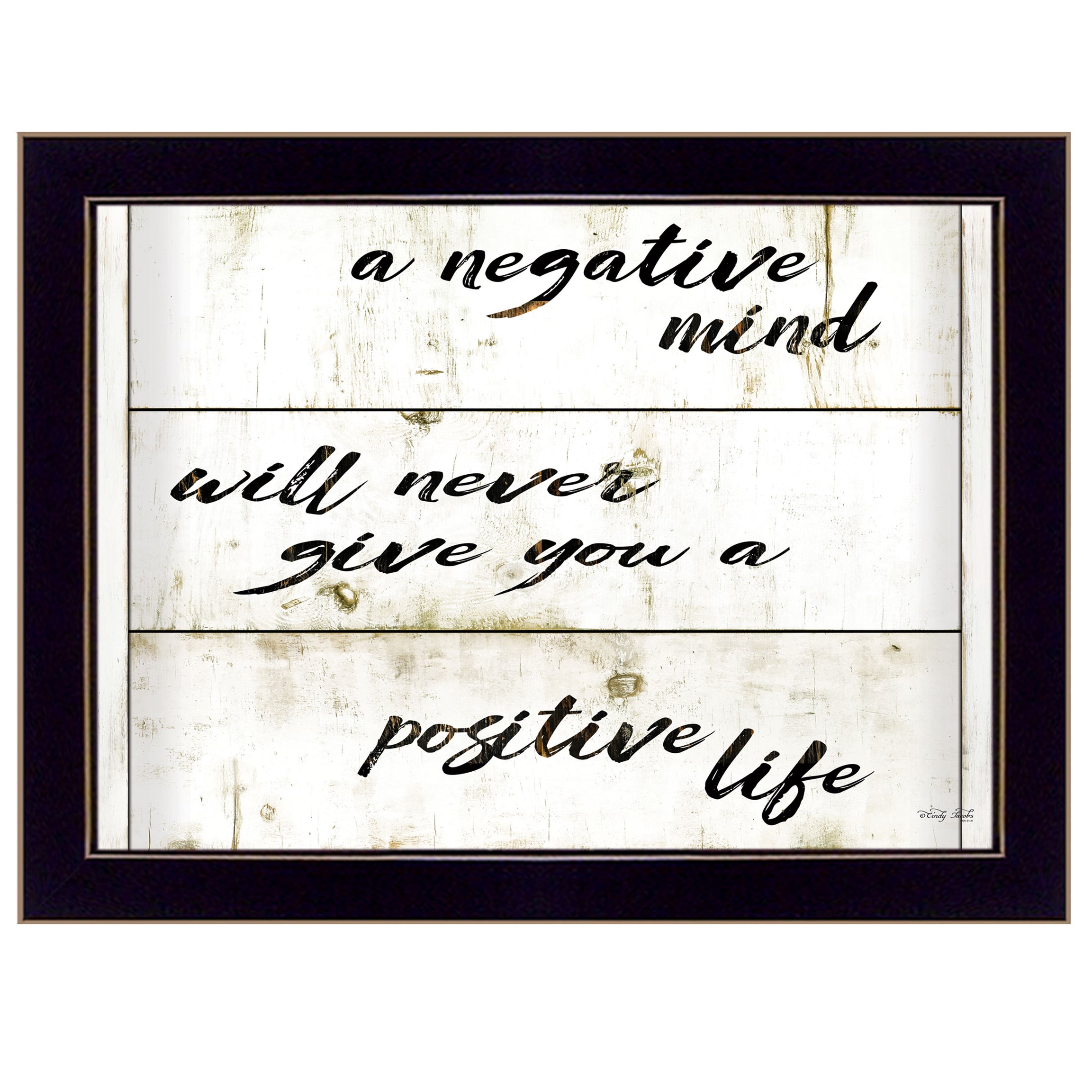 "Positive Life" by Cindy Jacobs, Ready to Hang Framed Print, Black Frame--1