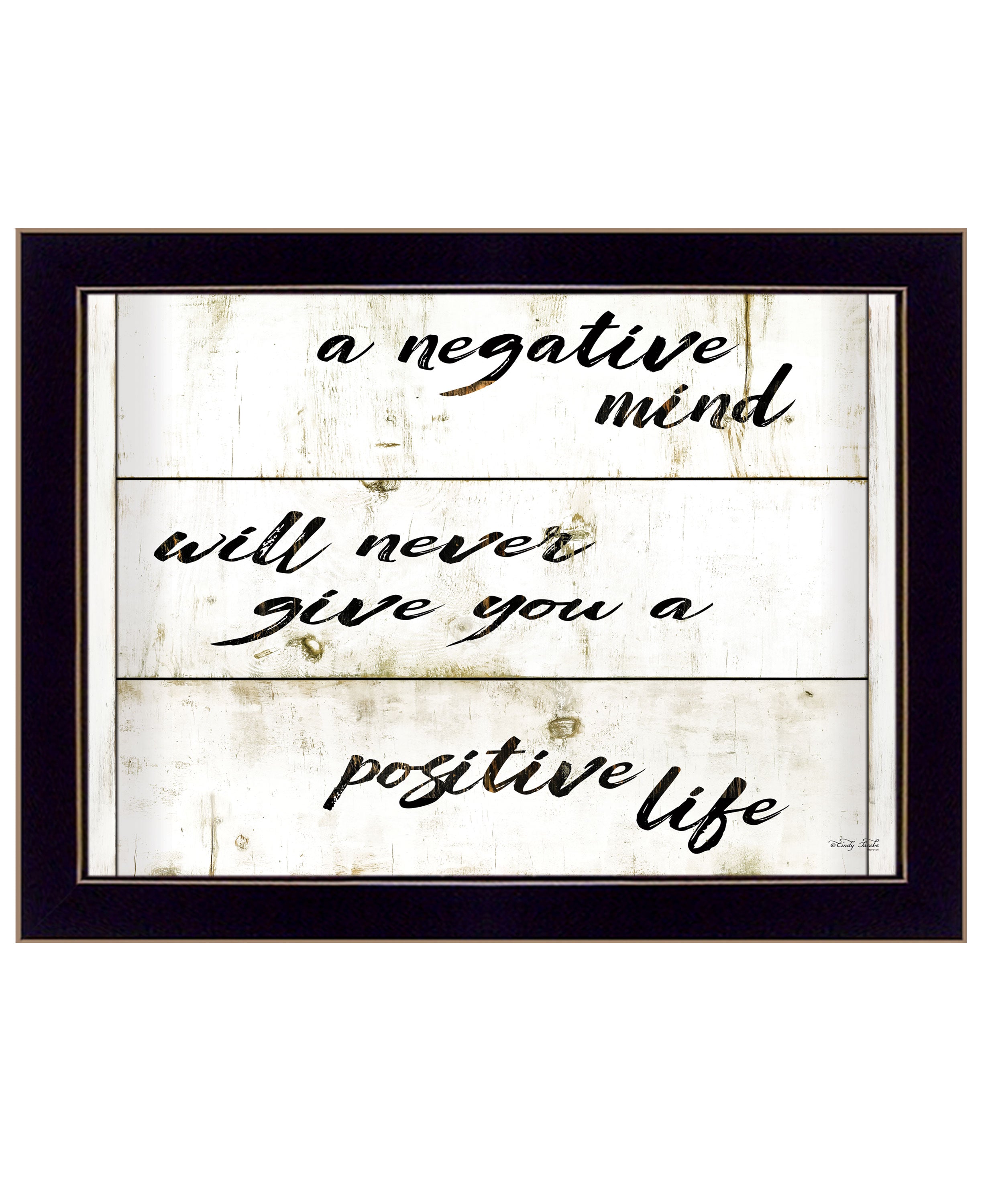 "Positive Life" by Cindy Jacobs, Ready to Hang Framed Print, Black Frame--1