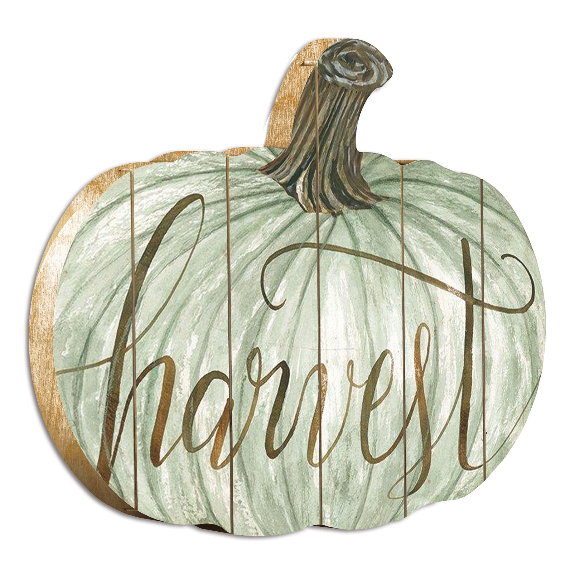 "Harvest" By Artisan Cindy Jacobs Printed on Wooden Pumpkin Wall Art--1