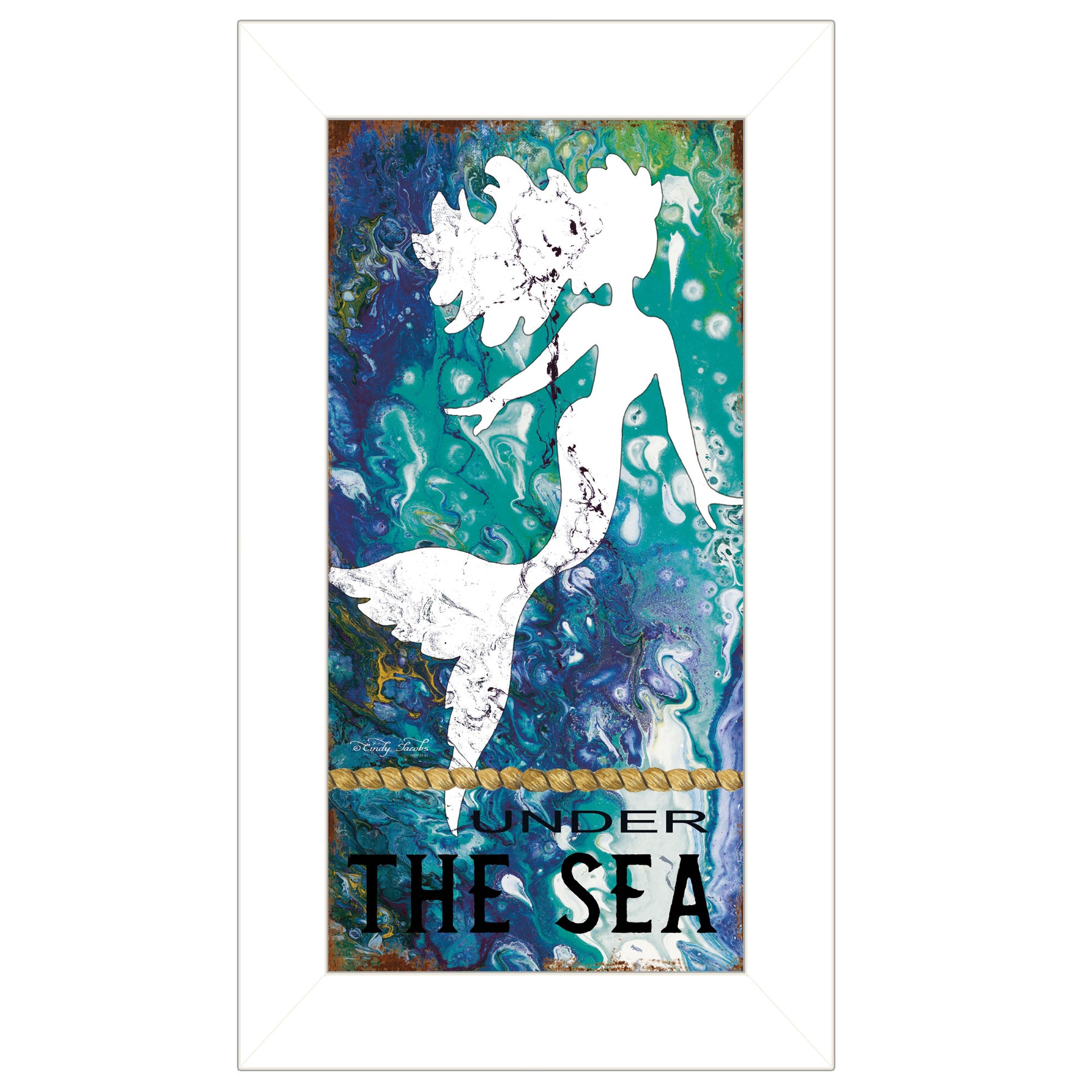 "Under the Sea" by Cindy Jacobs, Ready to Hang Framed Print, White Frame--1