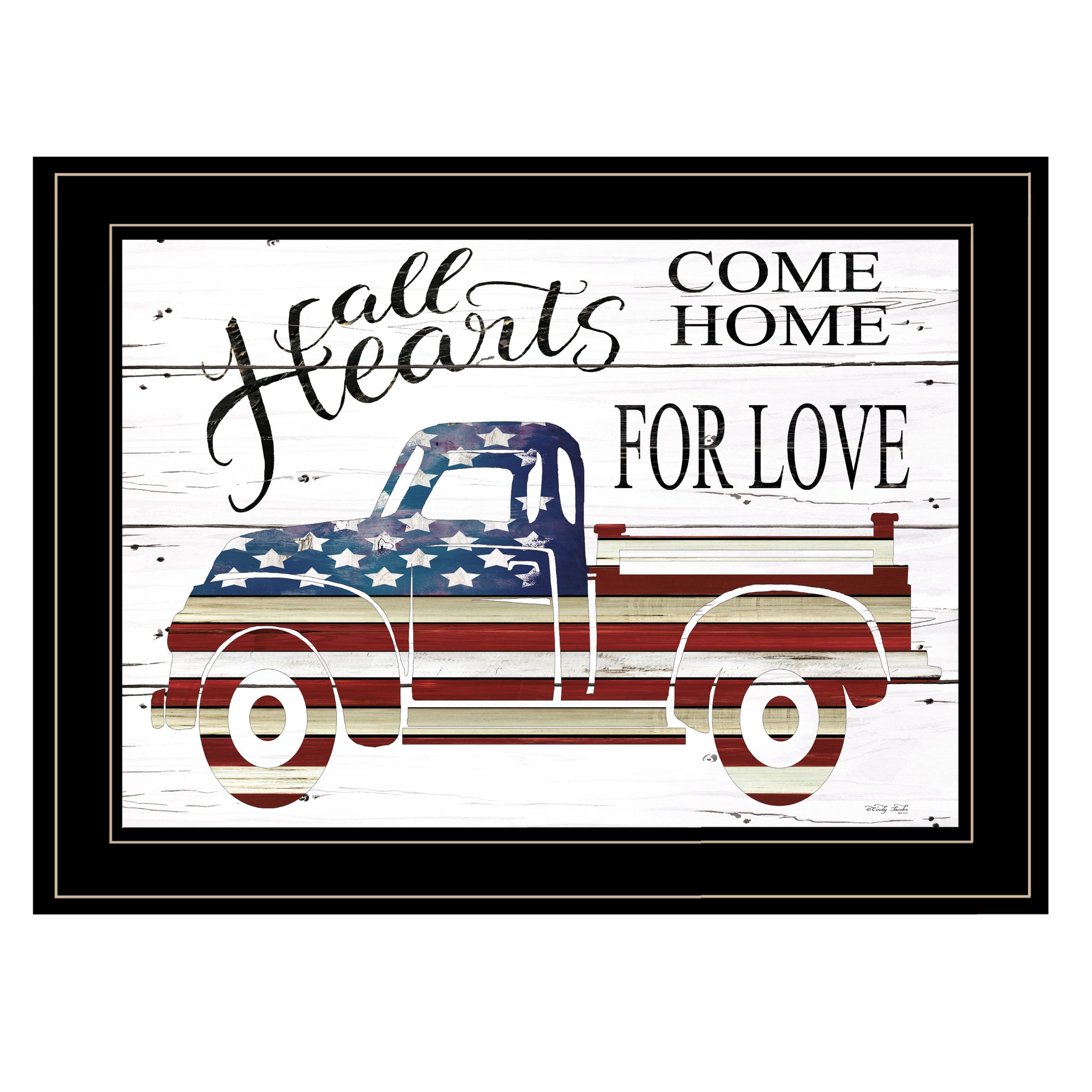 "All Hearts Come Home for Love Truck" by Cindy Jacobs, Ready to Hang Framed Print, Black Frame--1