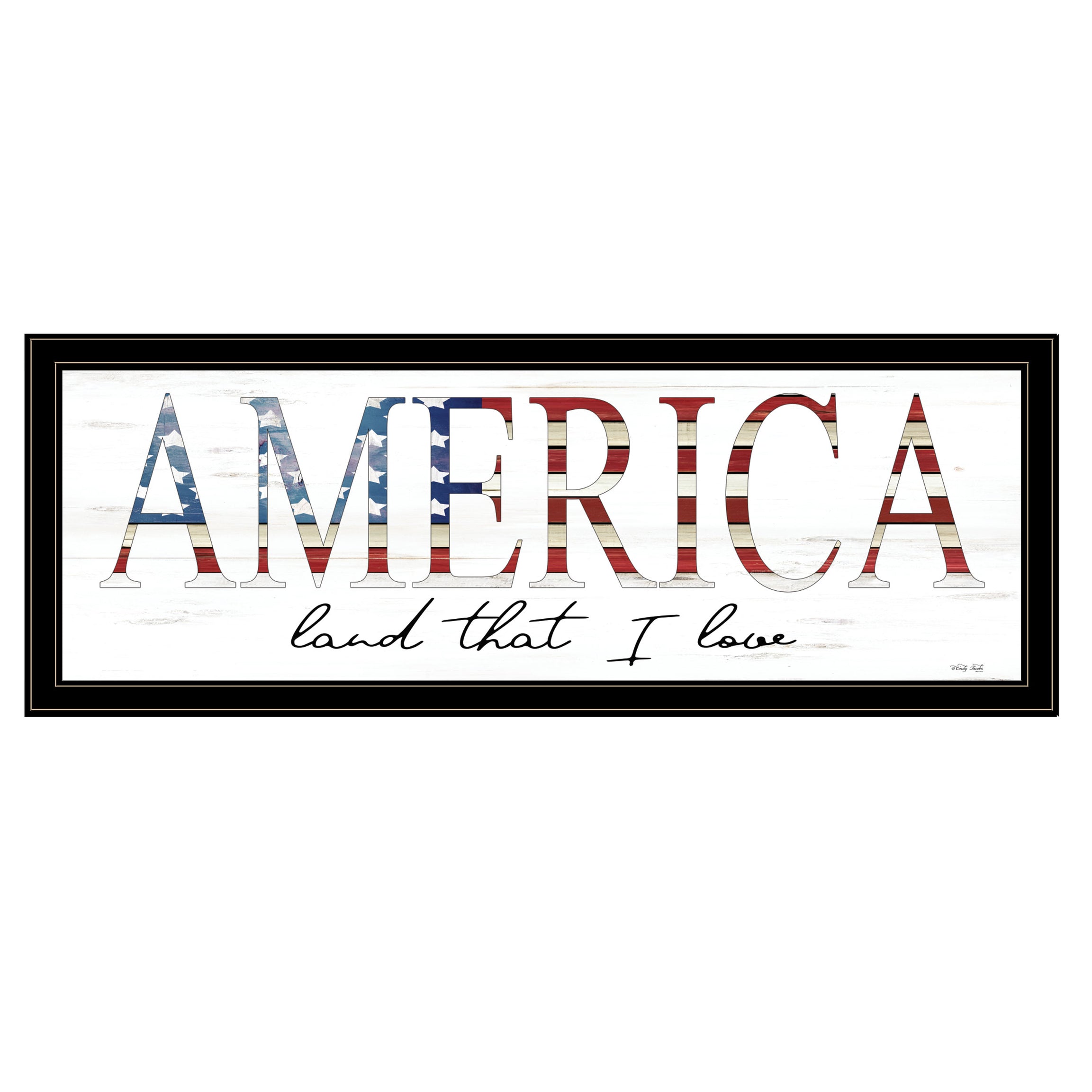 "America Land that I Love" by Cindy Jacobs, Ready to Hang Framed Print, Black Frame--1